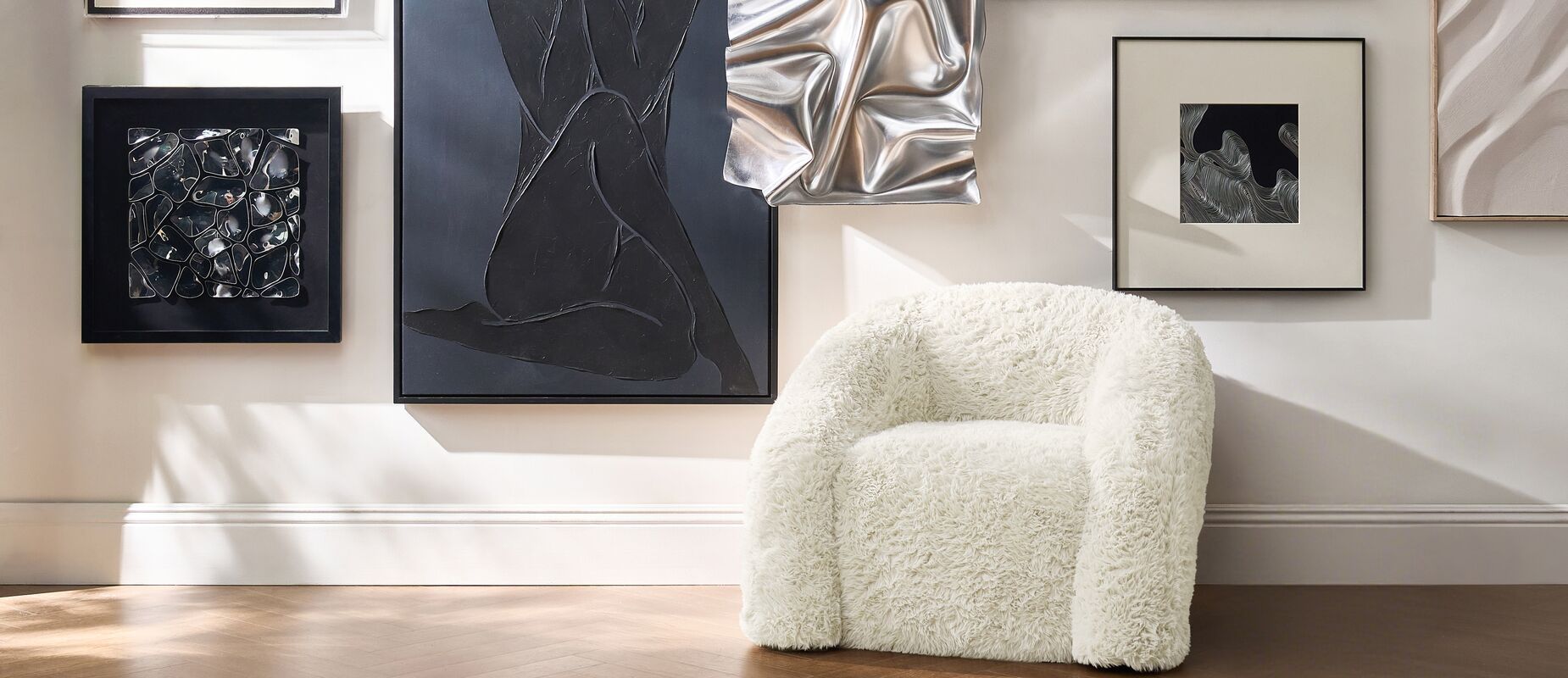 Mongolian Lumbar Pillow 16x26 White - Stylish Decor