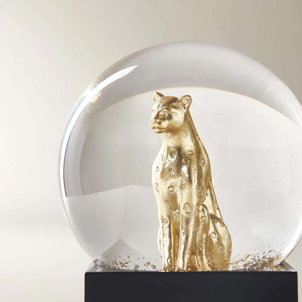 Cheetah Glitter Globe