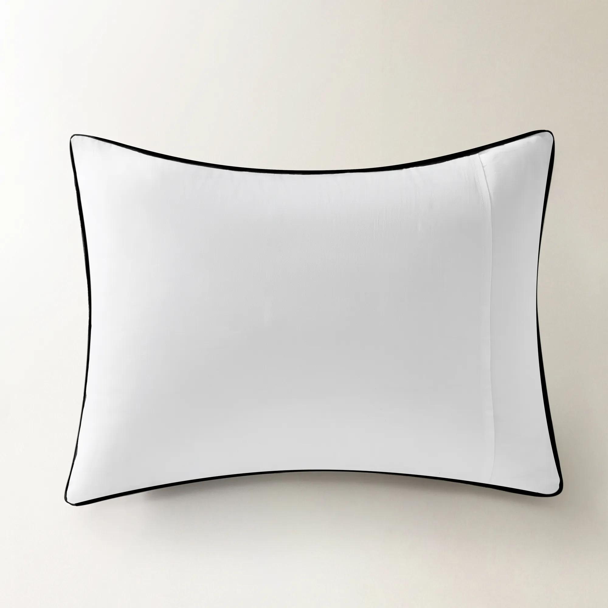 Sarla Contrast Cotton Percale Bedding Set - White/Black