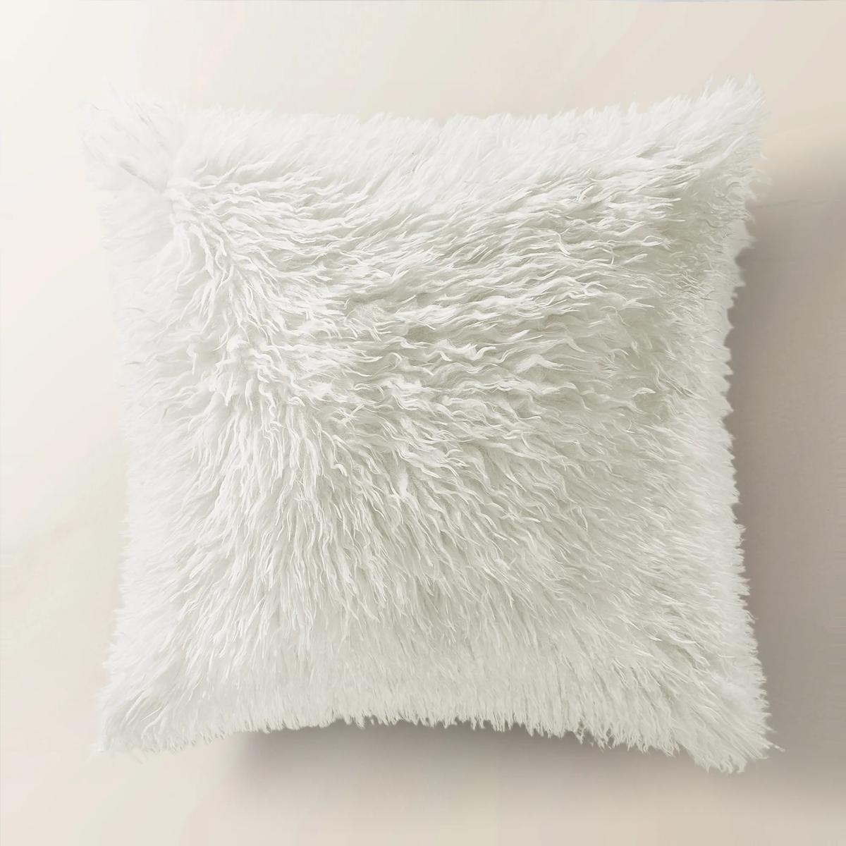 Micah Faux Mongolian Pillow 22" - Ivory