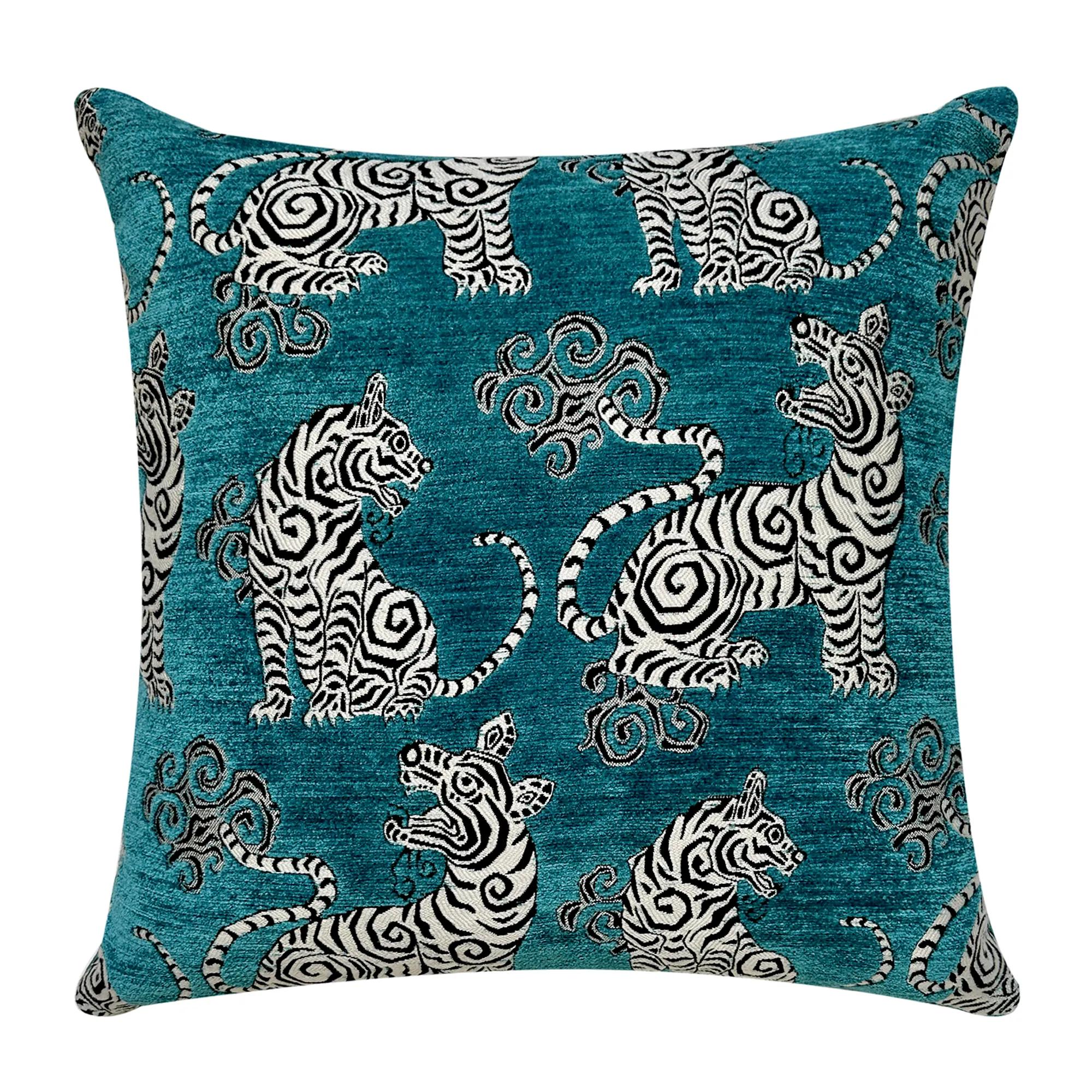 Tigress Pillow 20" - Teal