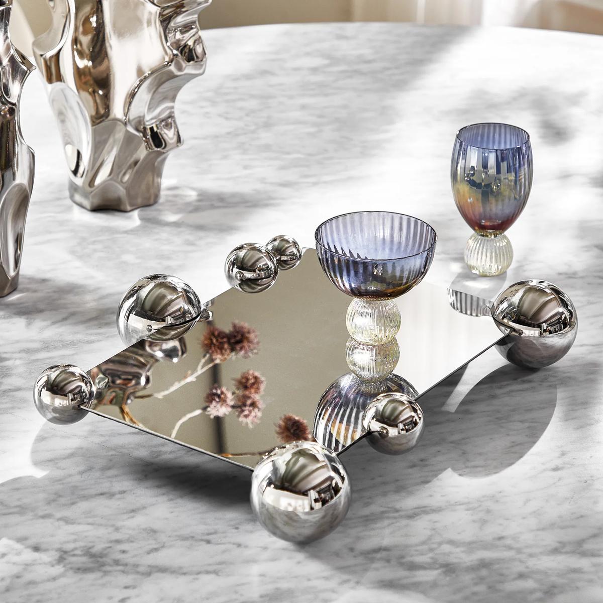 Chrome Bubble Serving Tray