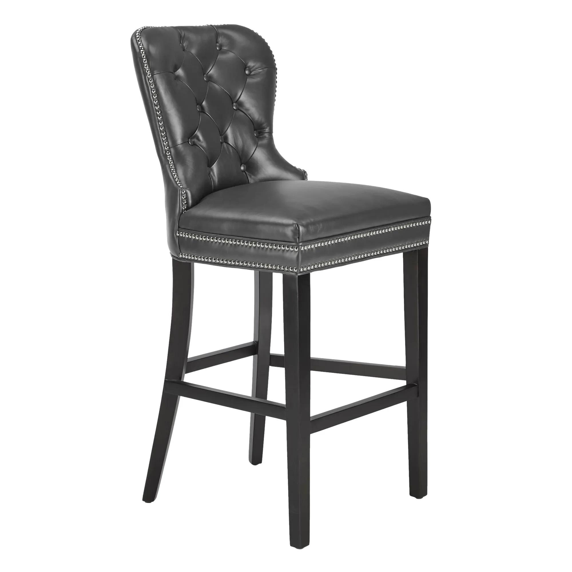 Charlotte Leather Stool - Espresso