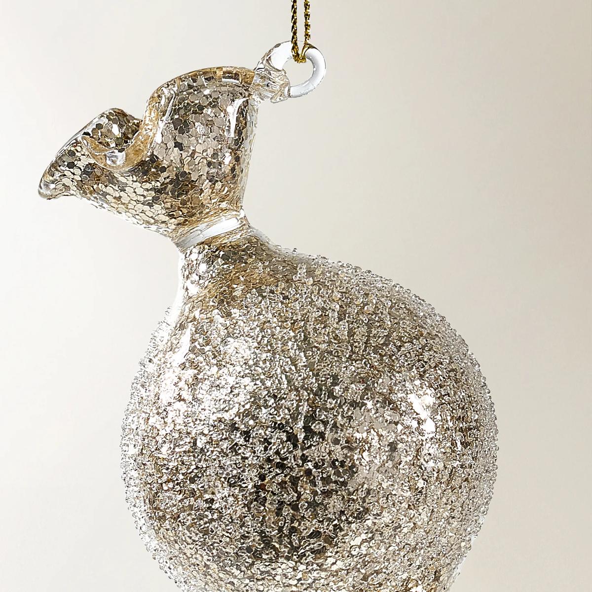 Glitter Glass Candy Ornament - Set of 4