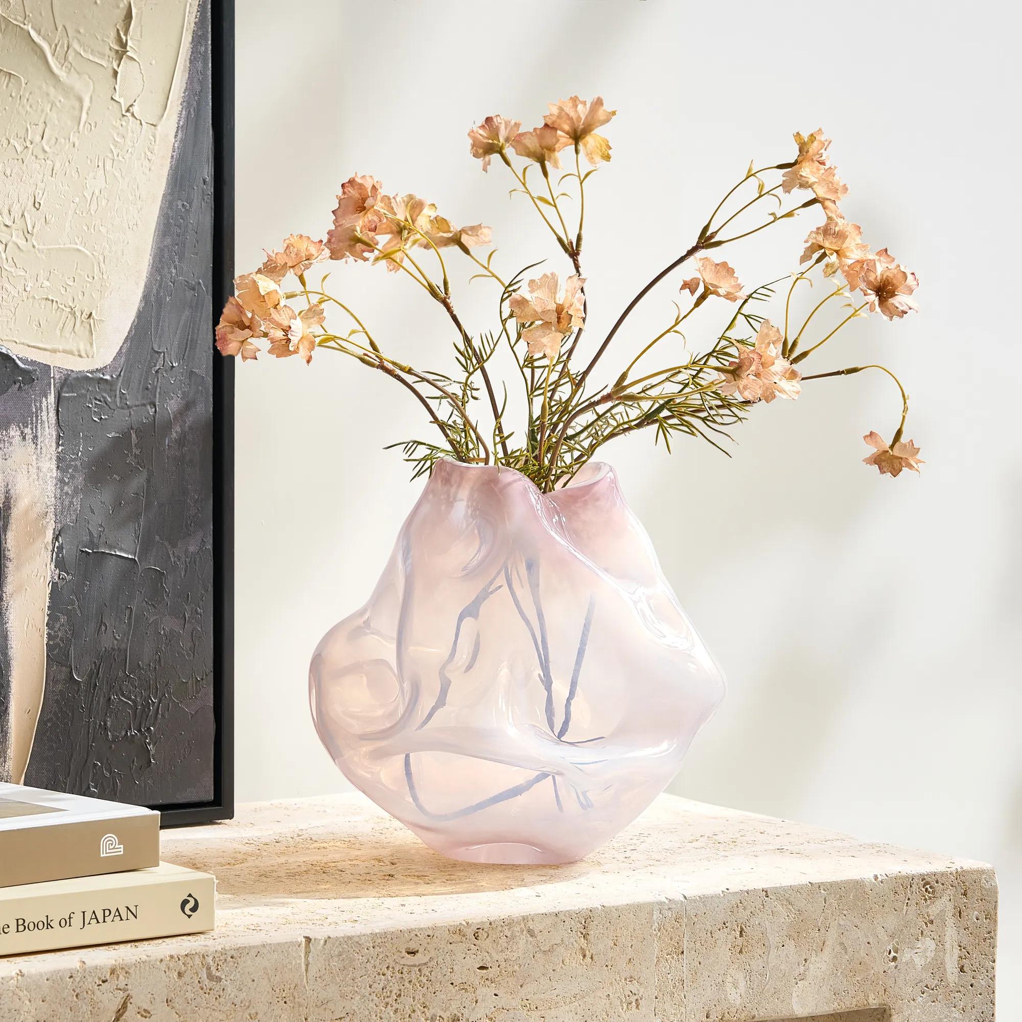 Melt Glass Vase - Mocha Rose