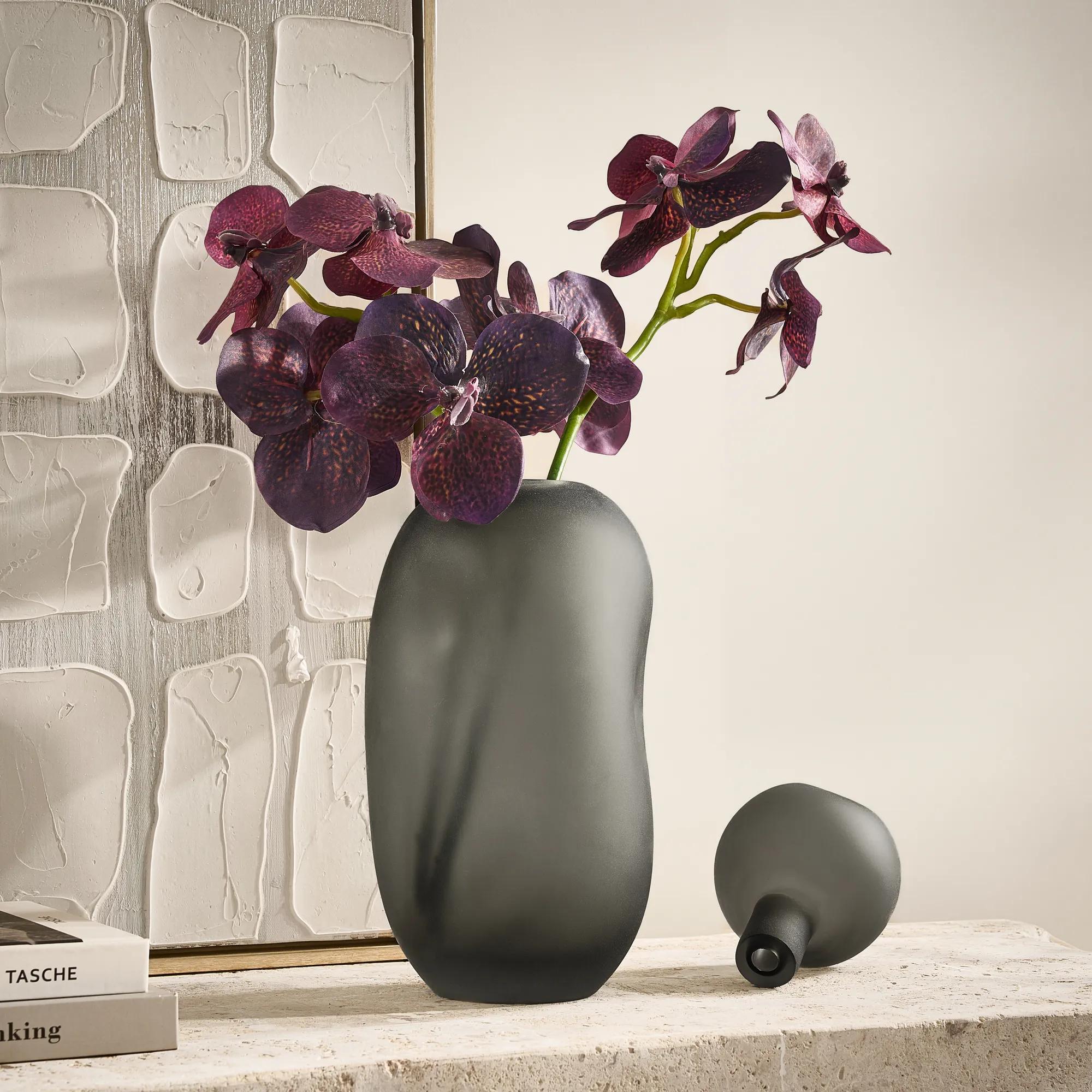 Angelica Glass Canister - Charcoal