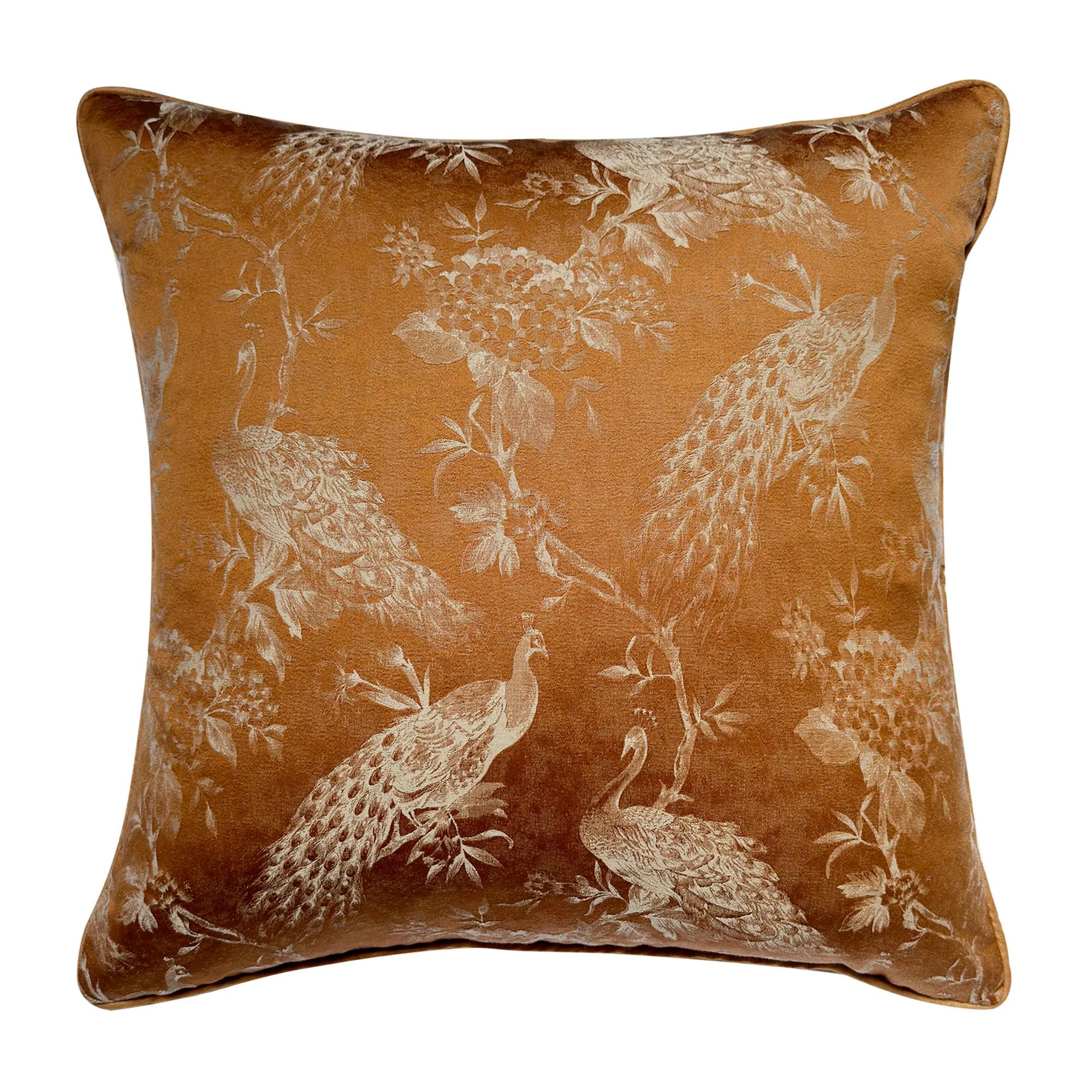 Peacock Pillow 20" - Copper