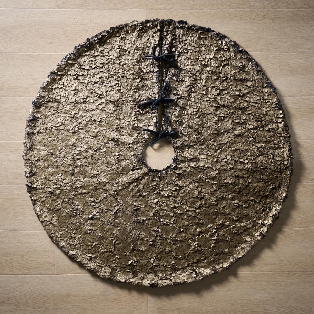 Celeste Metallic Faux Fur Tree Skirt 48" - Bronze