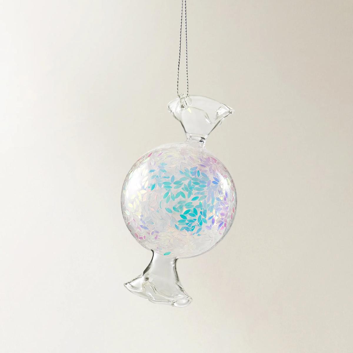 Iridescent Glass Candy Ornament - Set of 4
