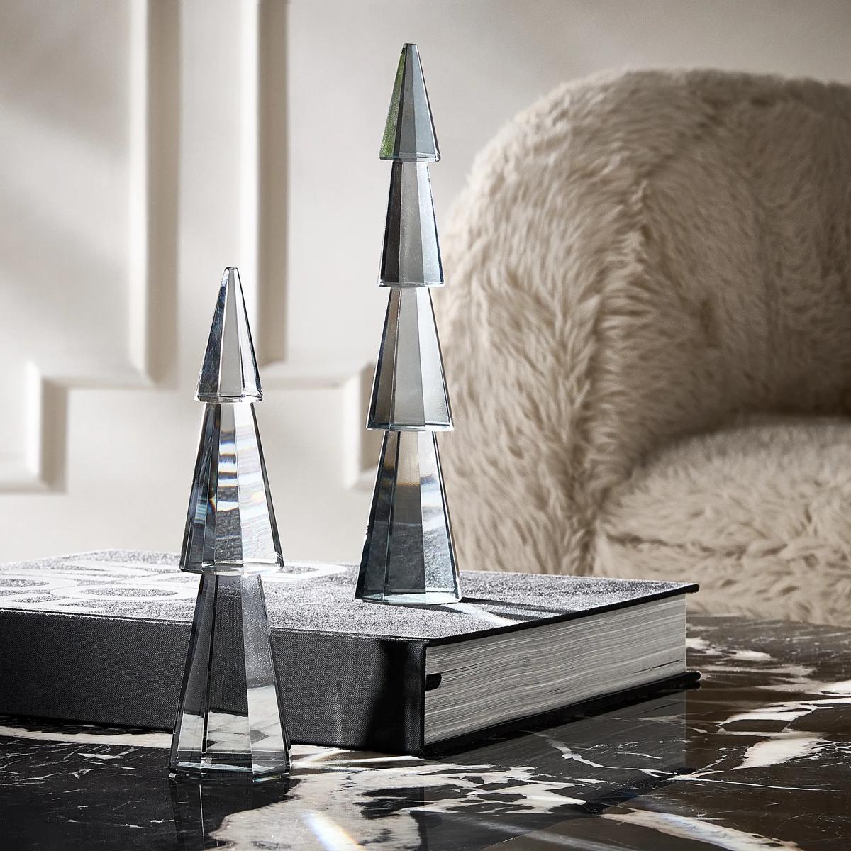 Smoke Crystal Tree Set of 2 - 5.5" & 7.75"