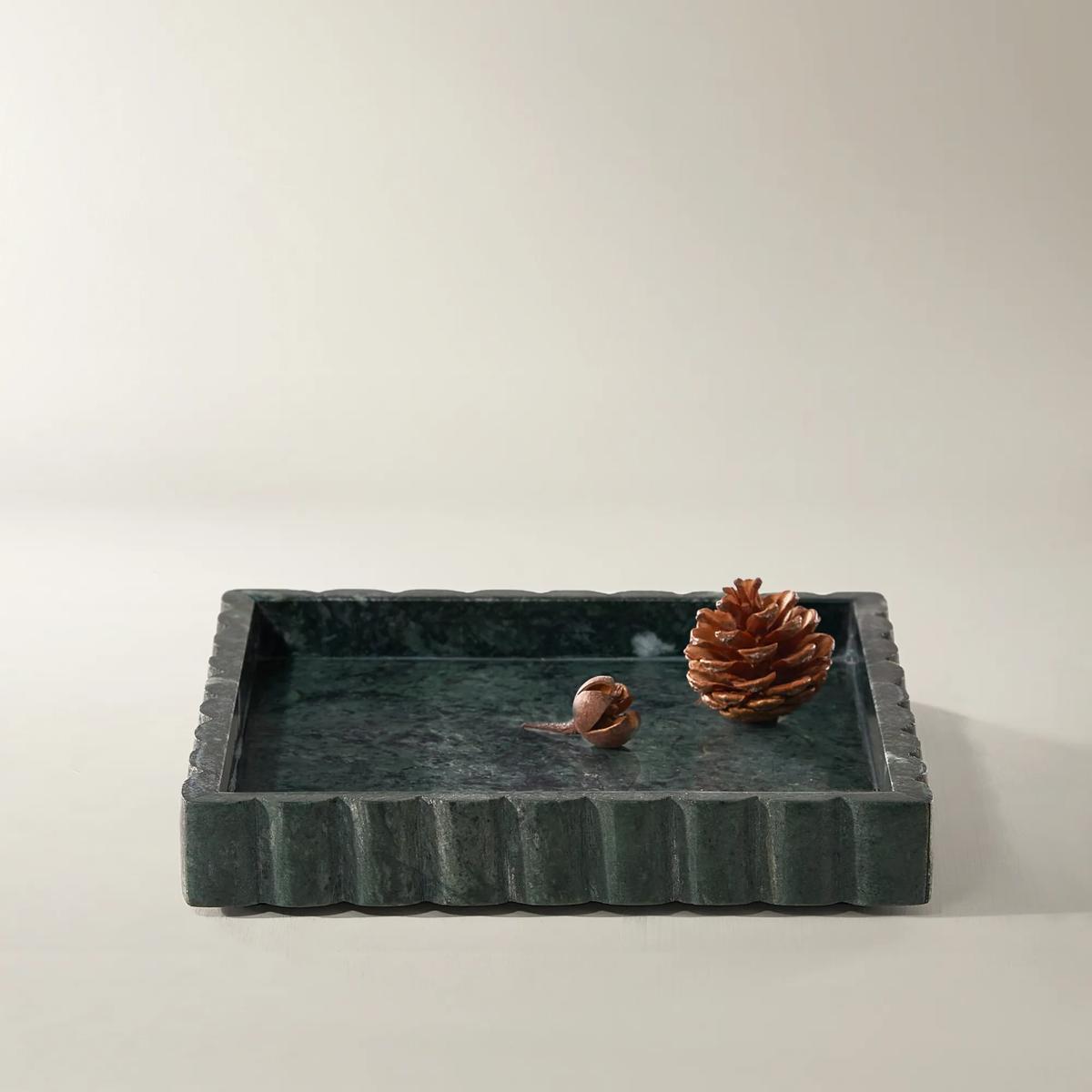 Scallop Tray - Emerald Marble