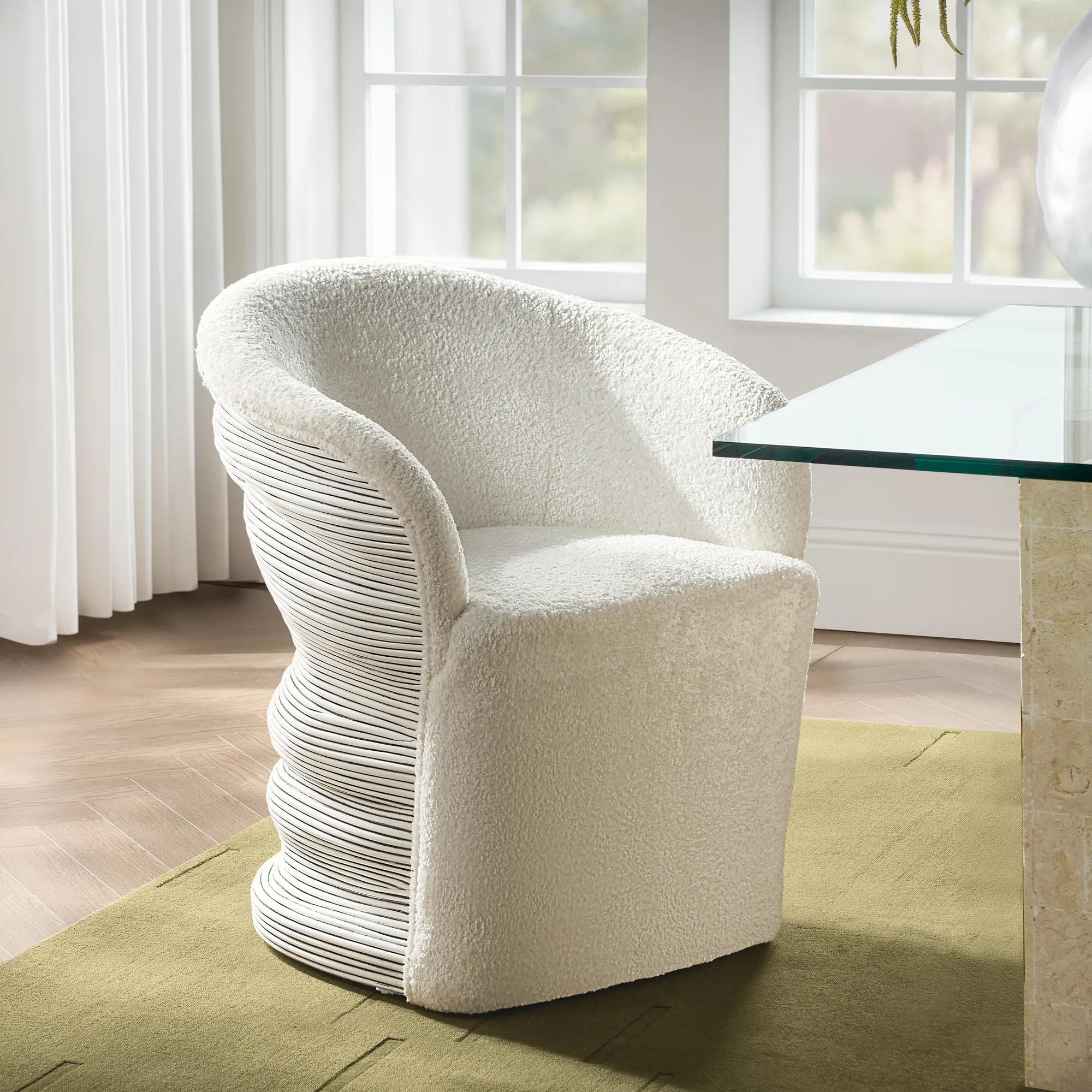 Cairo Rattan Swivel Chair - Ivory