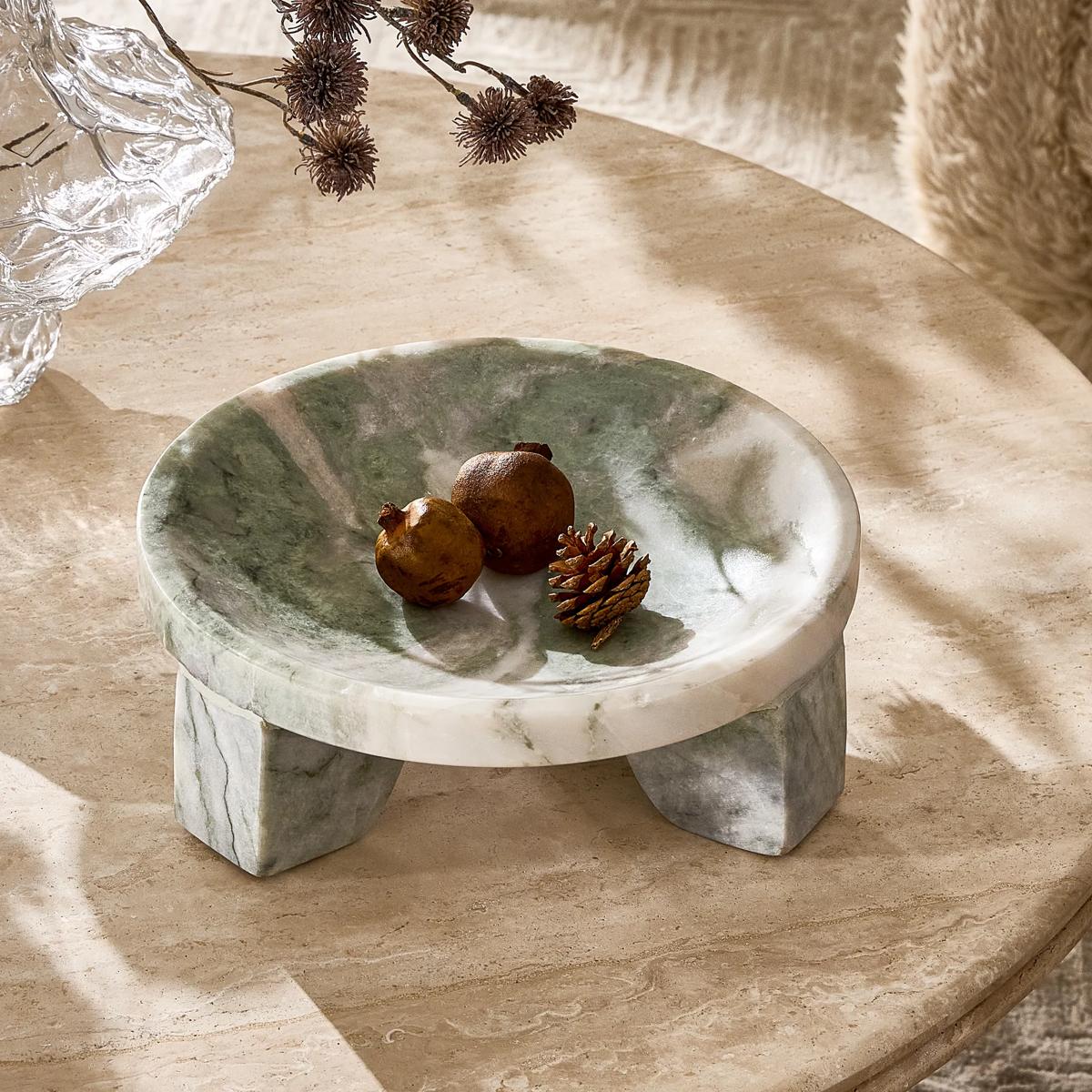Light Green Marble Footed Bowl