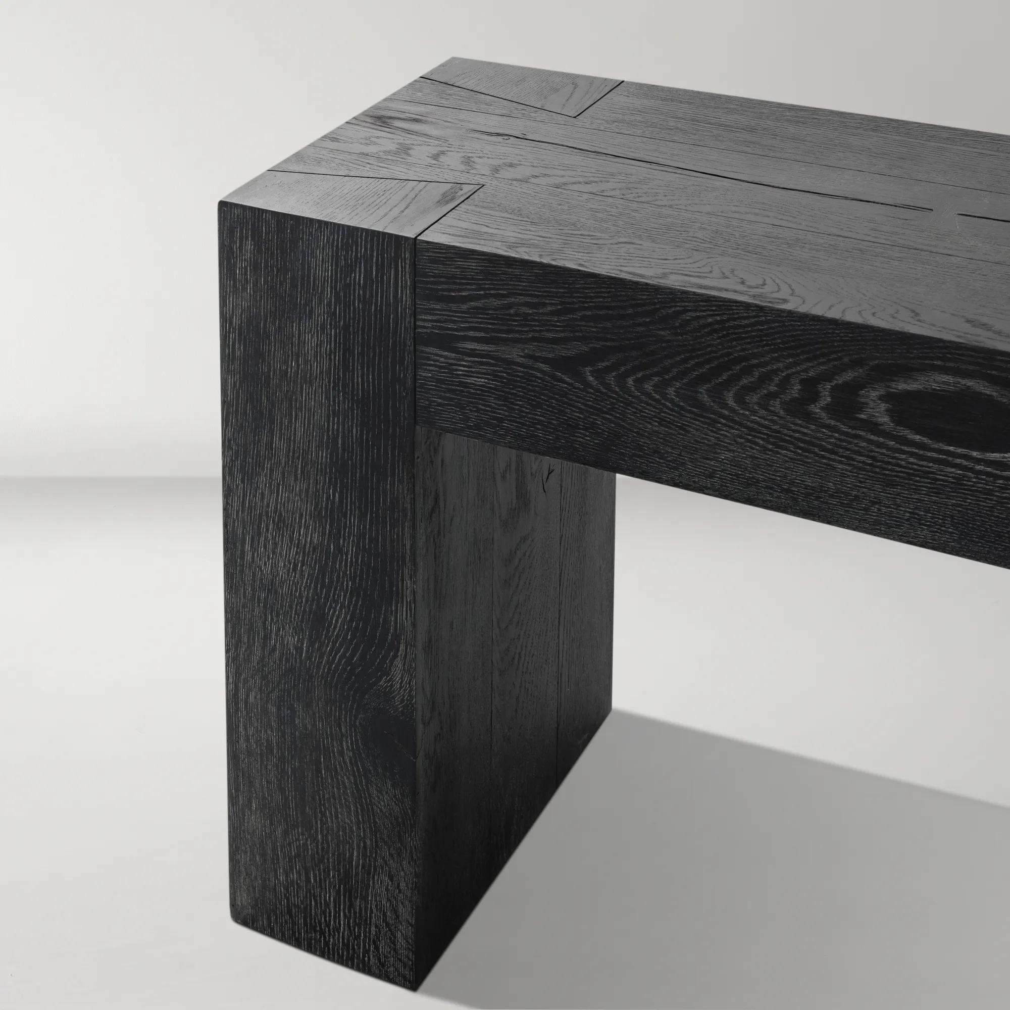 Bristol Reclaimed Oak 72" Console Table - Black