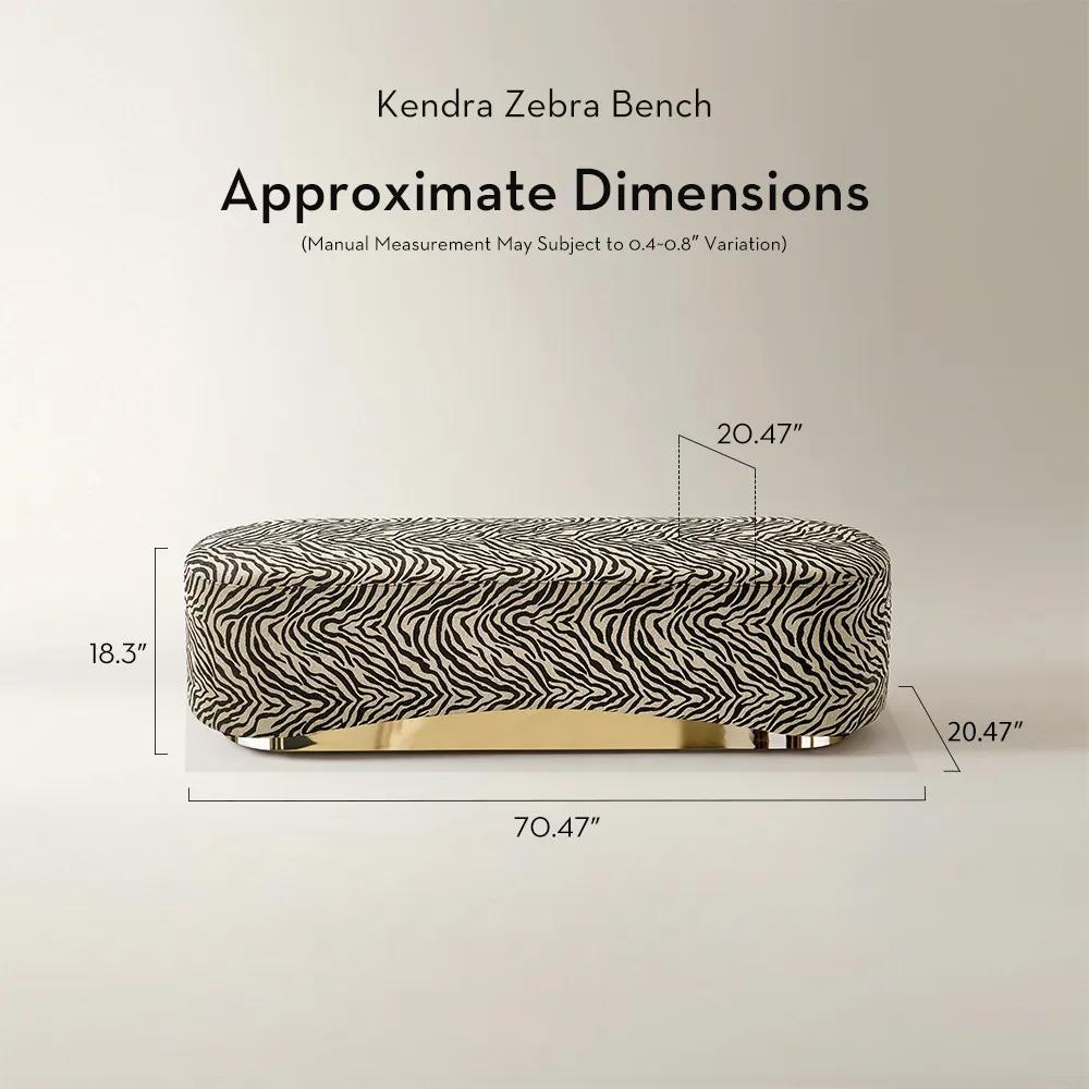 Kendra Zebra Performance Chenille Bench (70.47