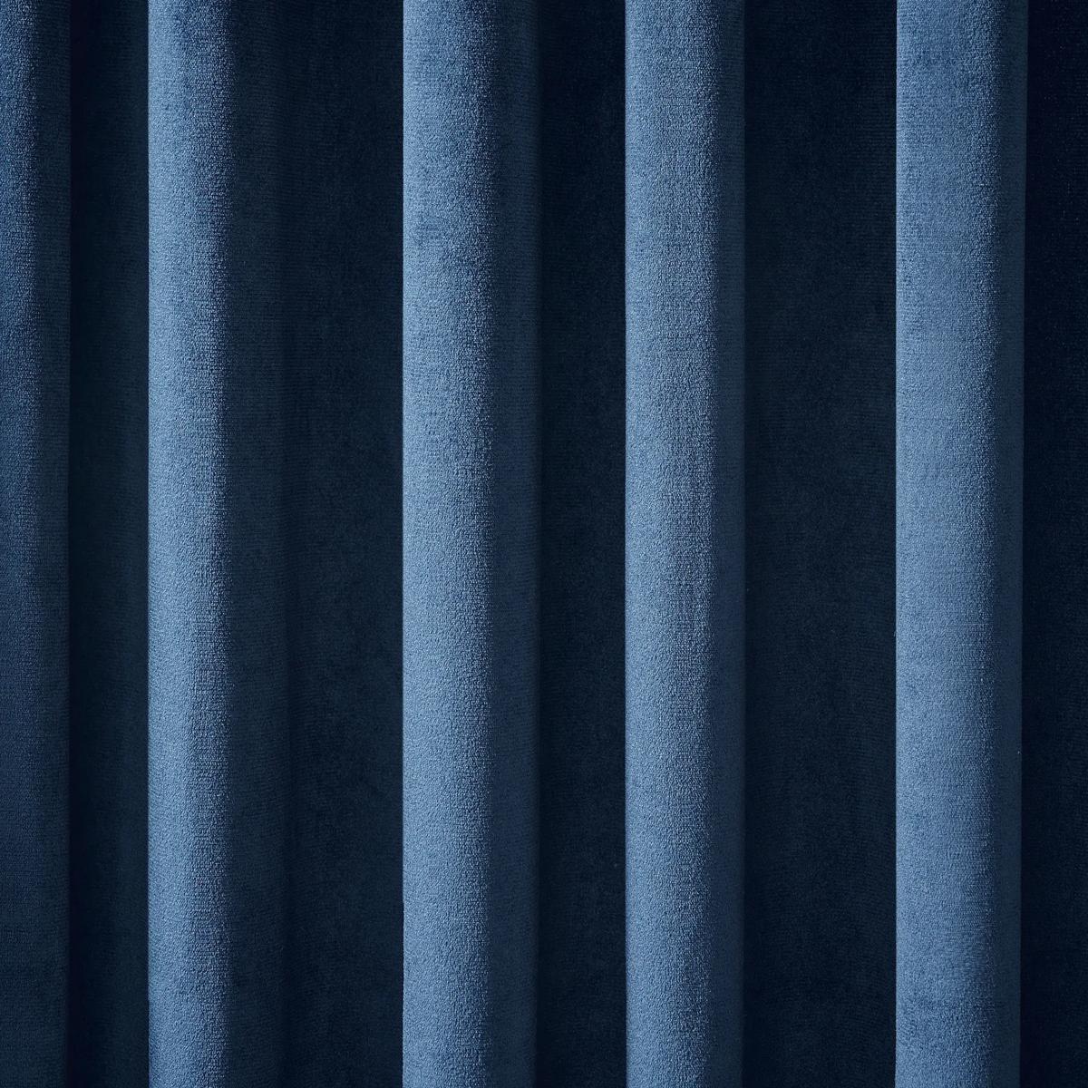 Adair Solid Velvet Curtain - Midnight Blue
