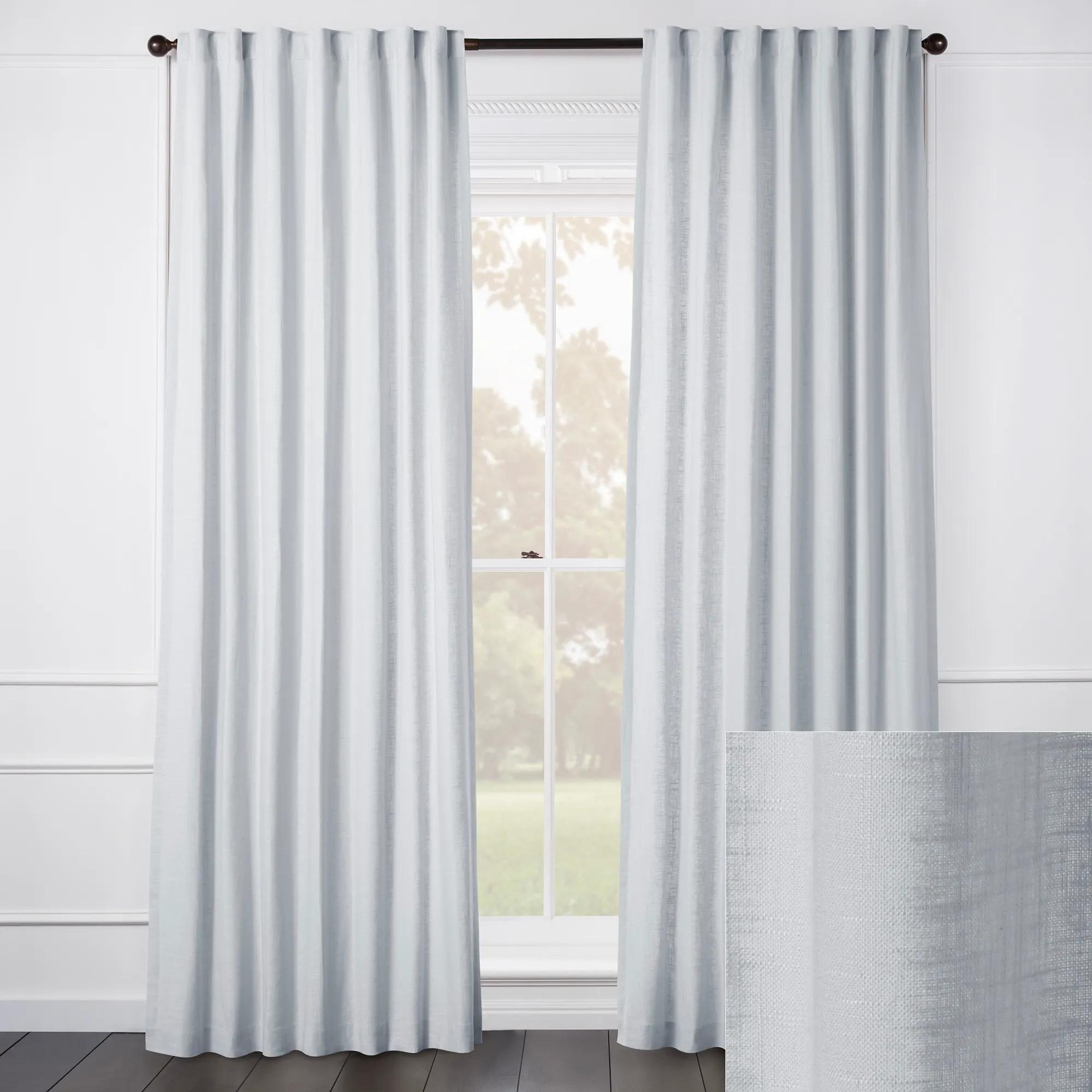 Audrey Linen Fog Grey Curtain - Custom