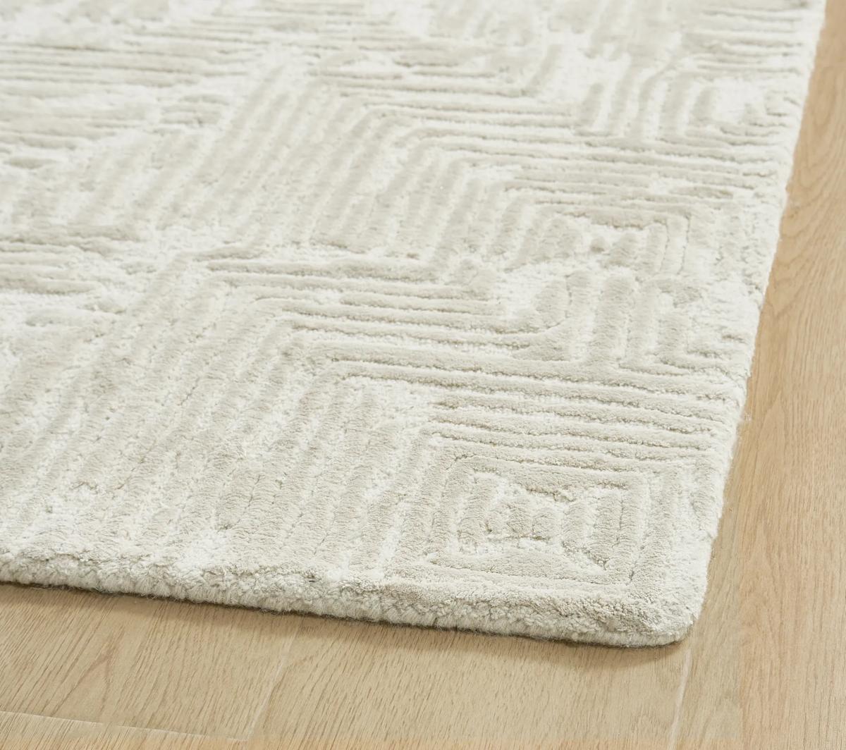 Geo Pop Wool Rug - Oxblood Red/Airy Blue