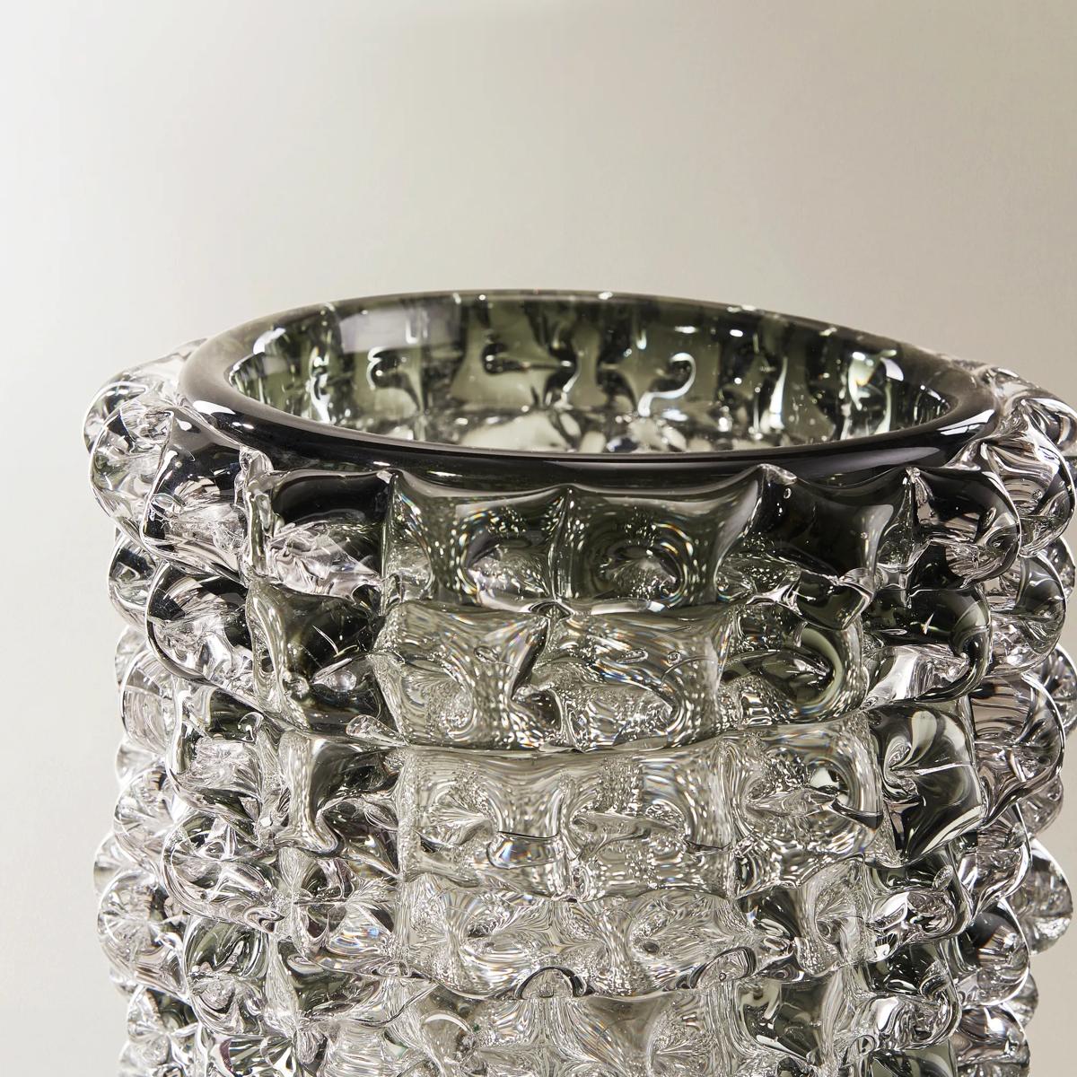Laurel Glass Vase - Large Graphite