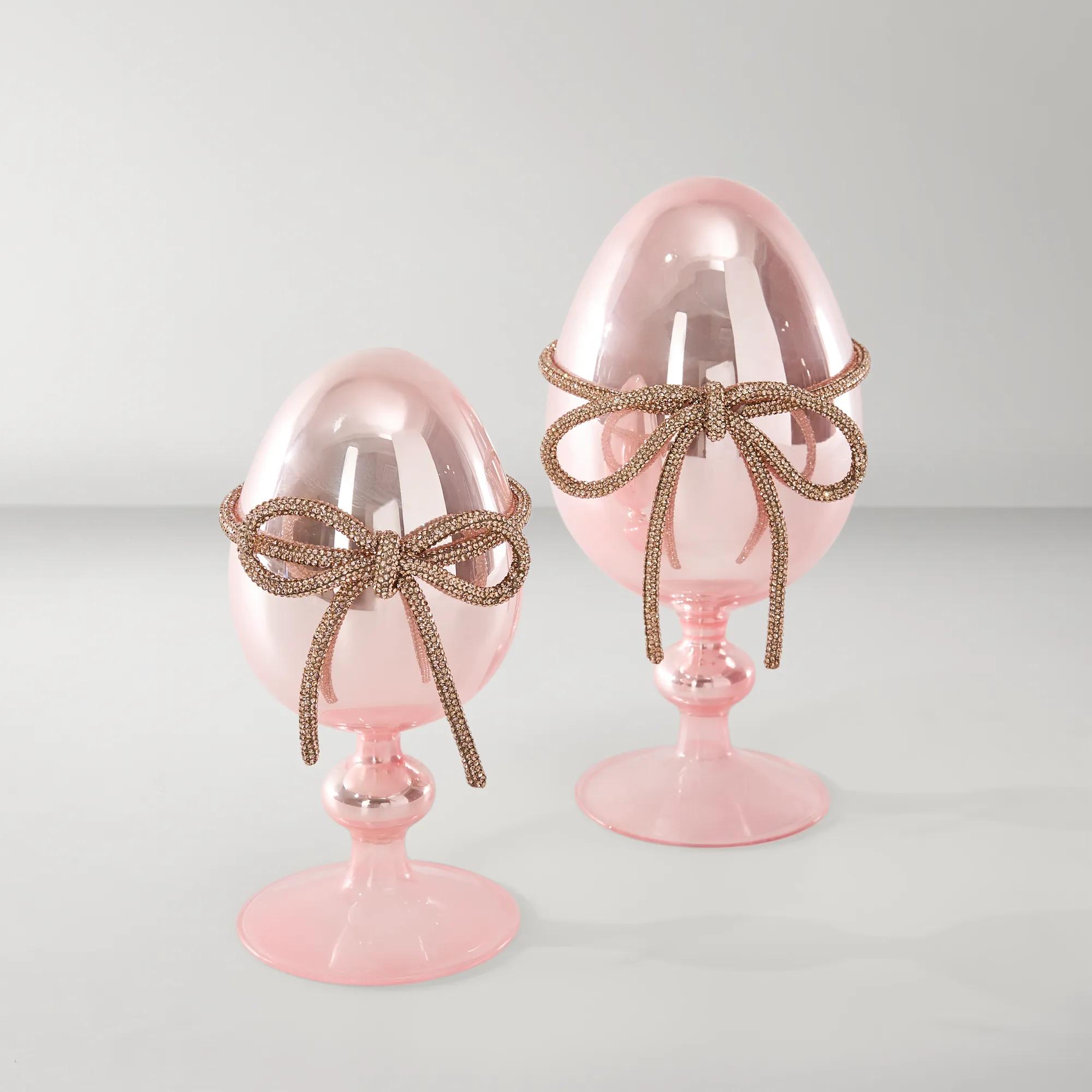 Glass Egg Set of 2 - Pink