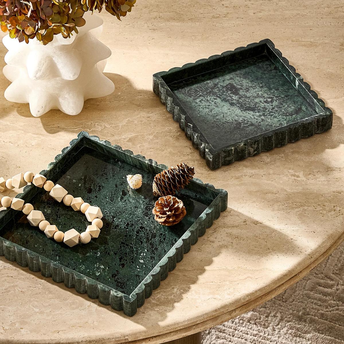Scallop Tray - Emerald Marble
