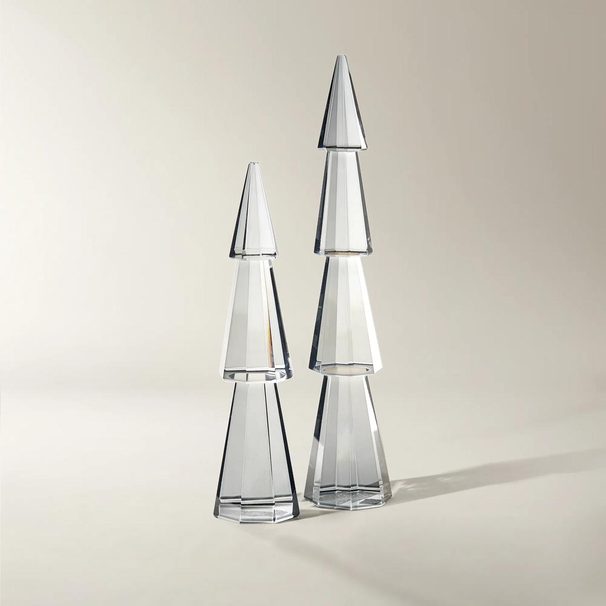 Smoke Crystal Tree Set of 2 - 5.5" & 7.75"