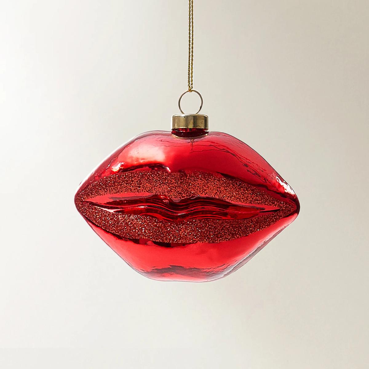 新品 VONDELS オーナメント 赤い唇リップス アスティエ Z25 リップ 唇型アート レッド ガラス製クリスマスオーナメント - VONDELS