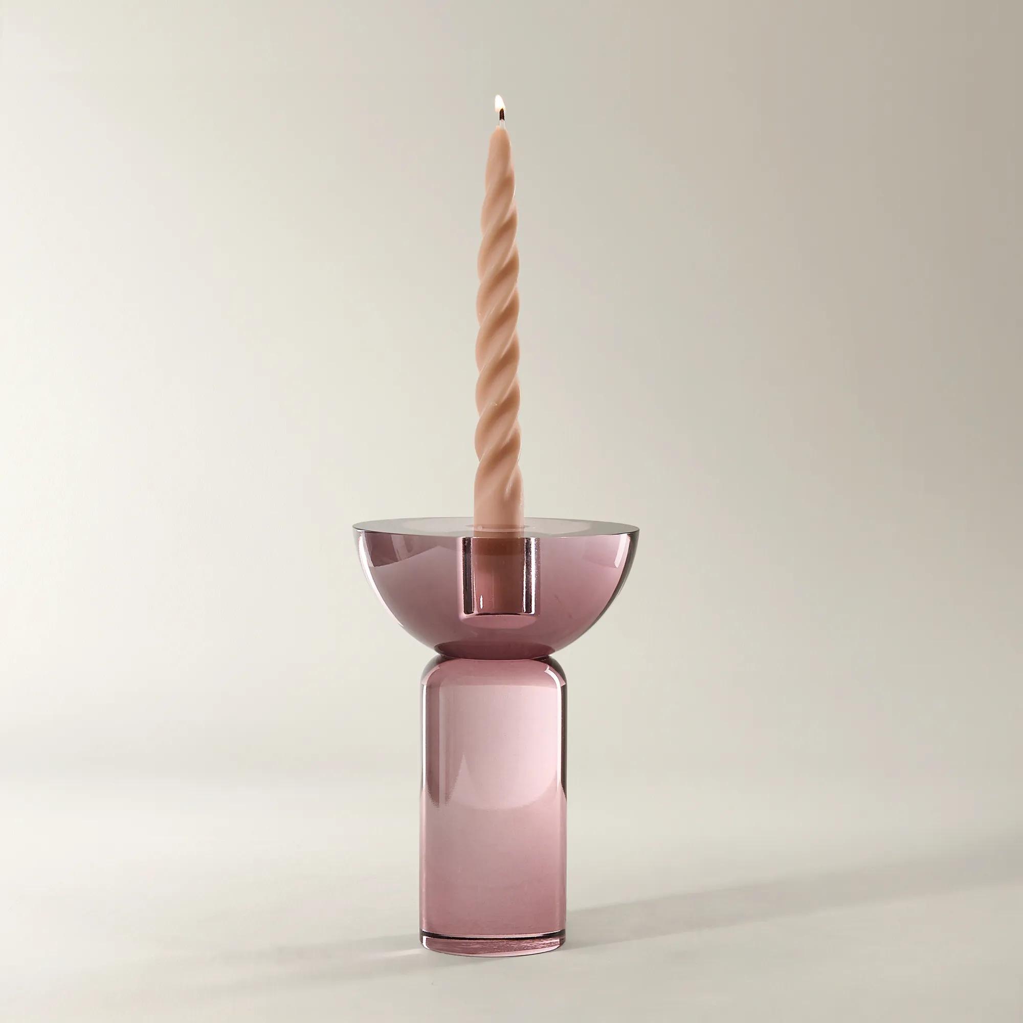 Rose' Crystal Taper Holder