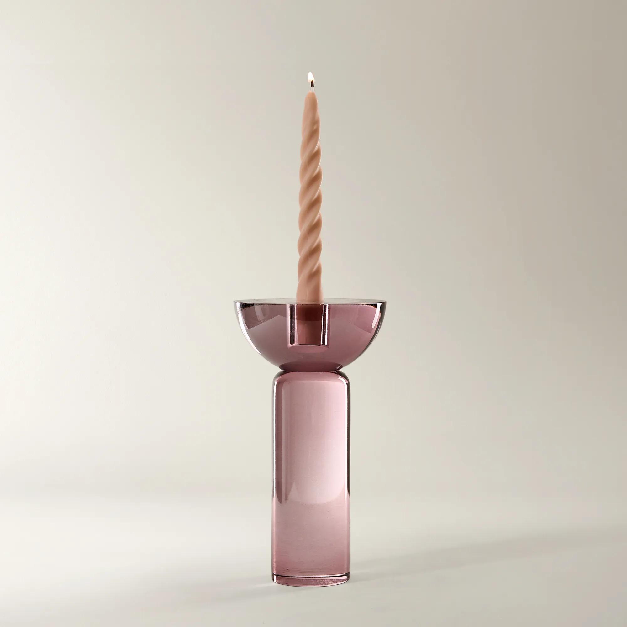 Rose' Crystal Taper Holder