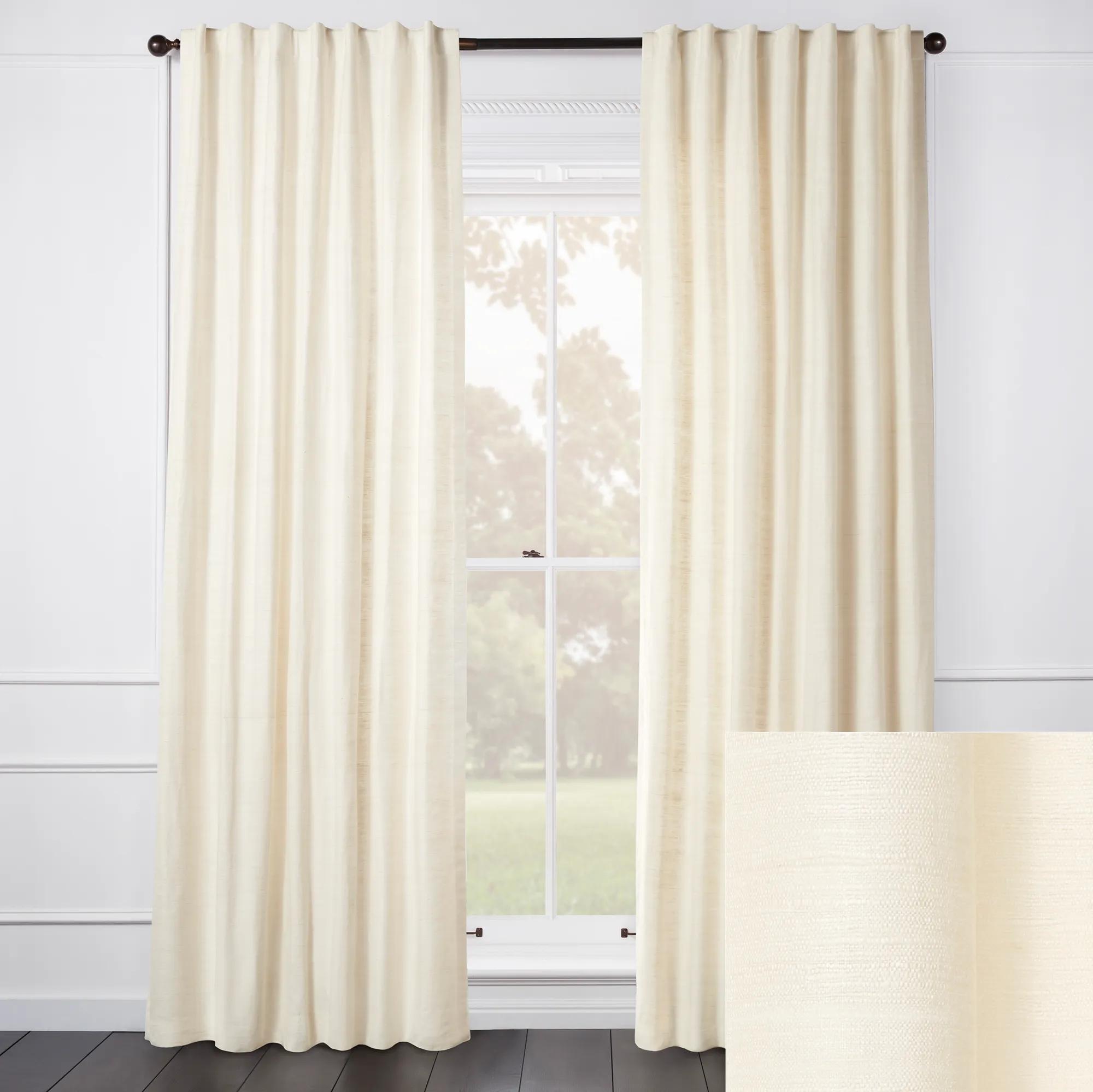 Aiya Silk Eggshell Curtain - Custom