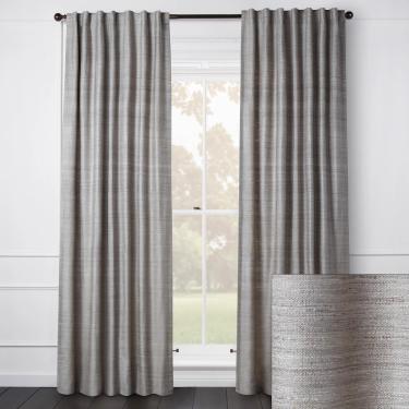 Aiya Silk Grey Curtain - Custom