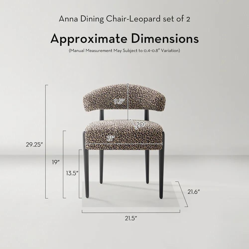 Anna Dining Chair - Leopard - Set of 2