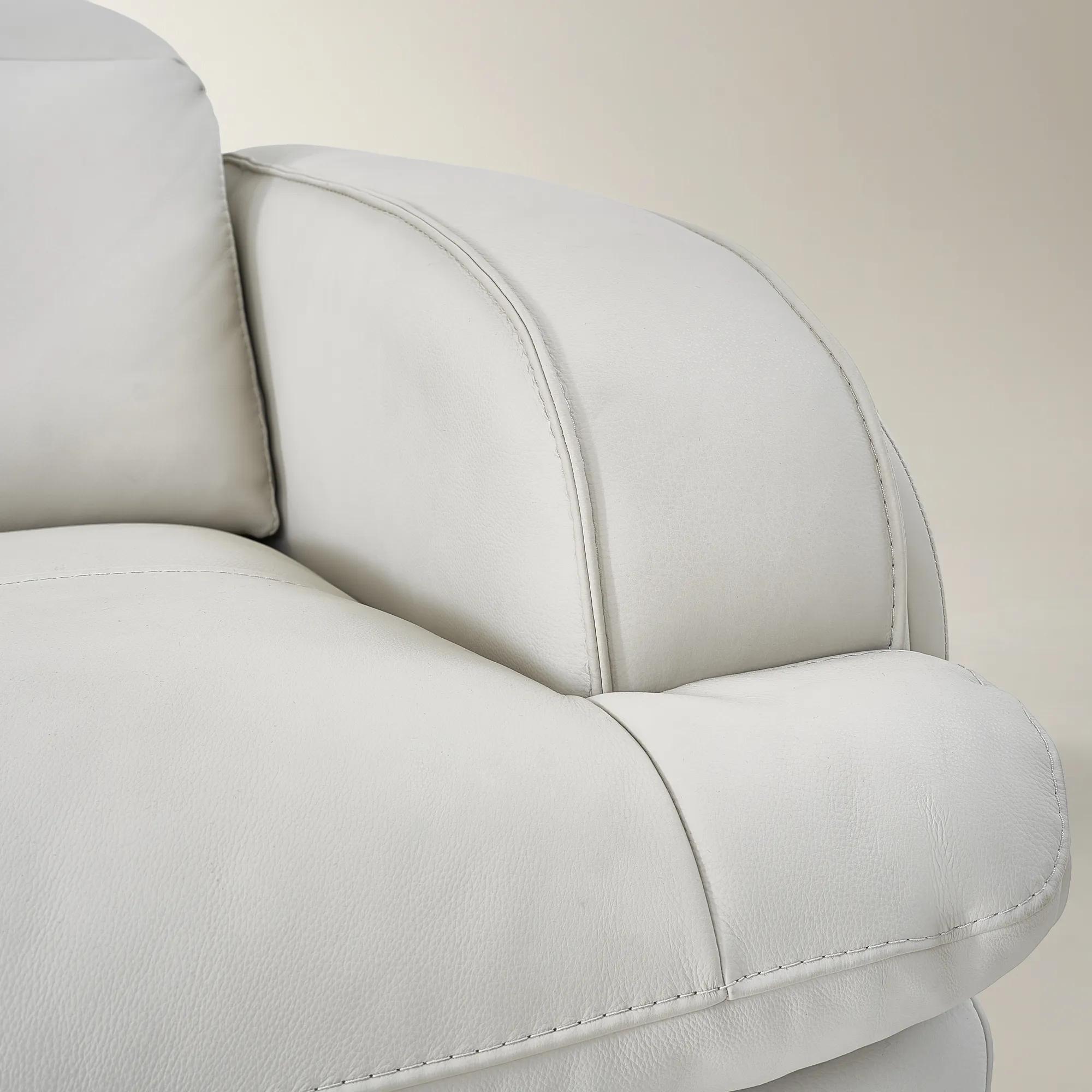 Terra 4-Piece Reclining Frost Leather Sectional With Left-Arm Chair