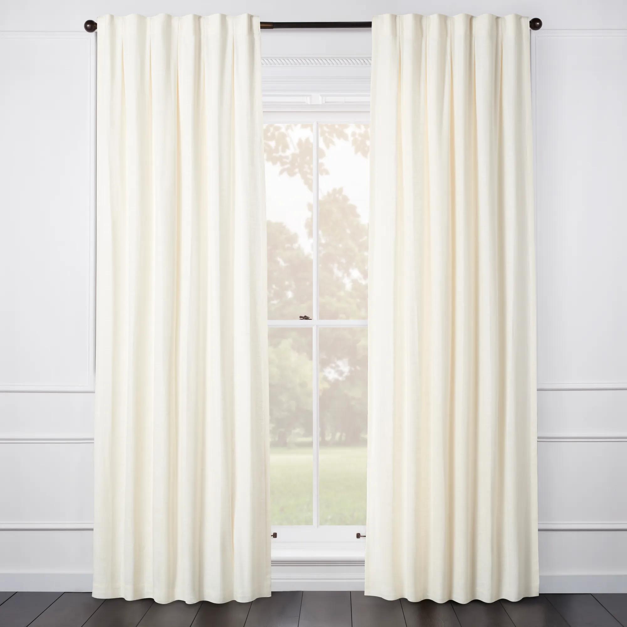 Audrey Linen Ivory Curtain - Custom