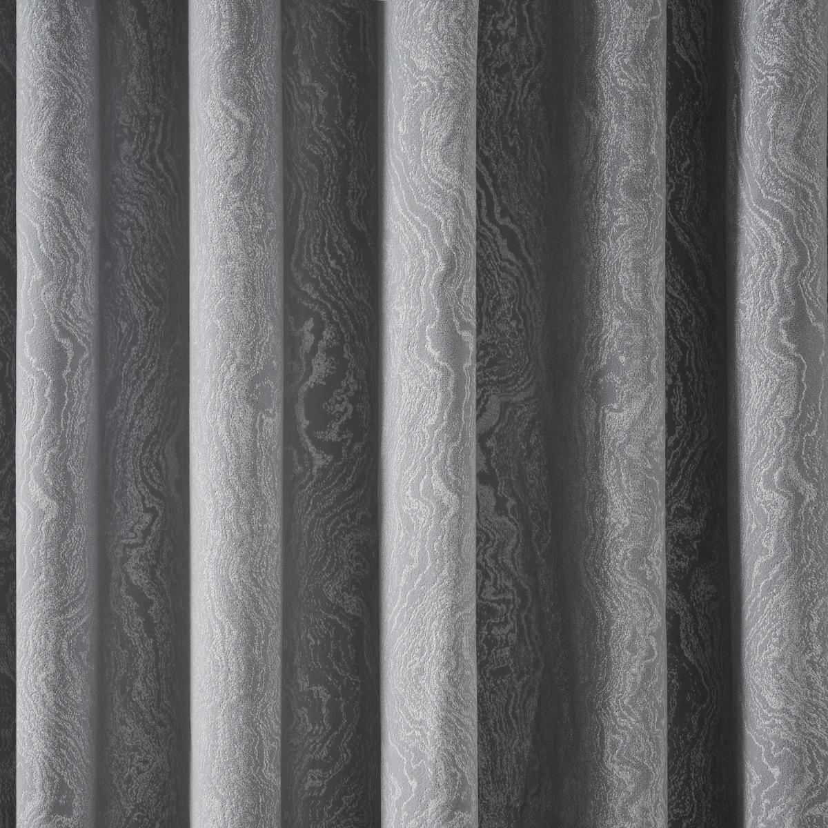 Mabel Velvet Swirl Curtain - Grey Blue