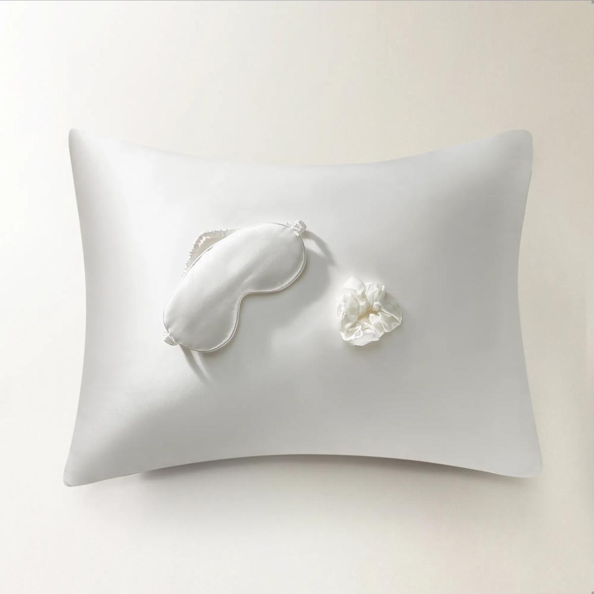 Silk Pillow Case & Mask Set Ivory