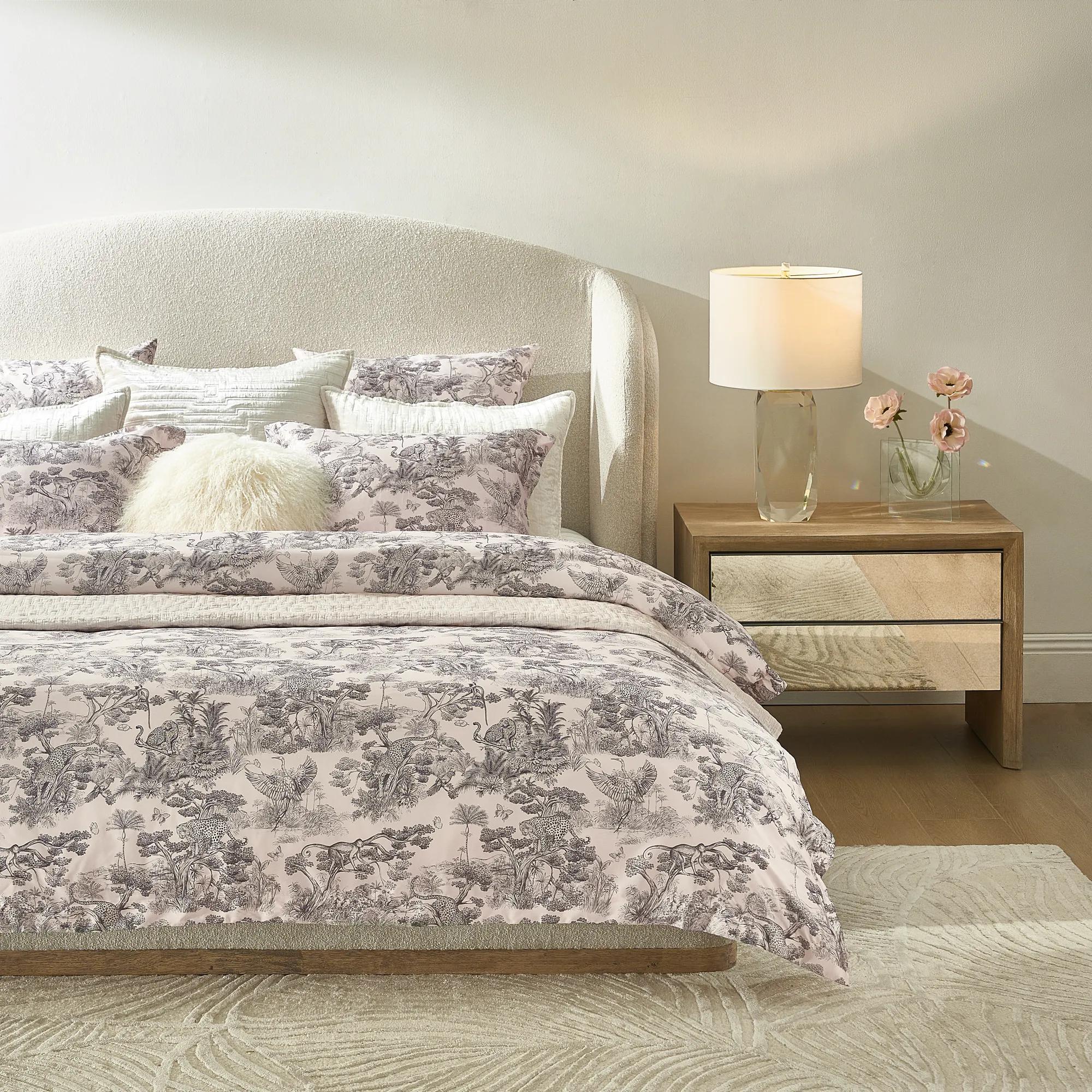Jungle Toile Bedding Set - Pale Pink
