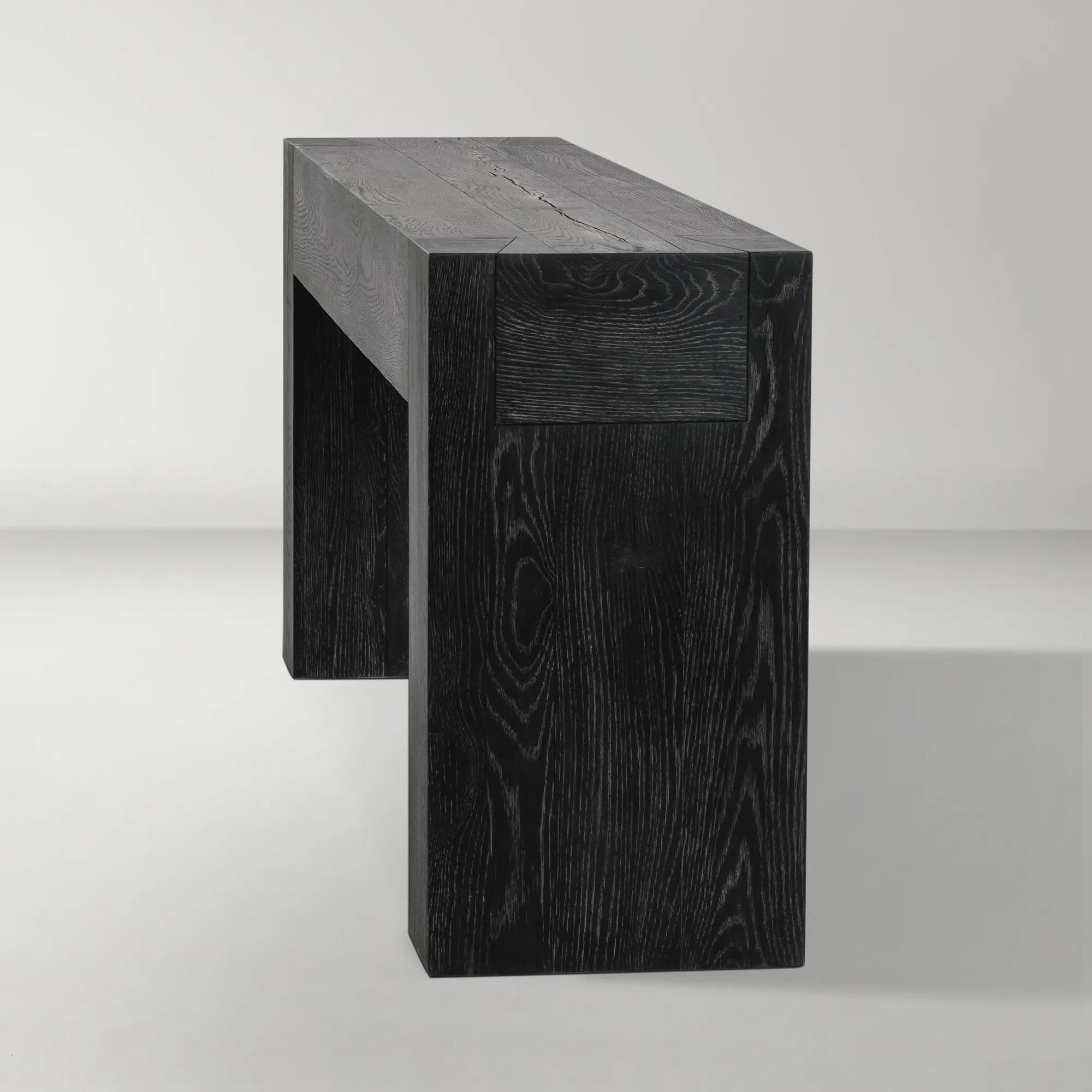 Bristol Reclaimed Oak 72" Console Table - Black