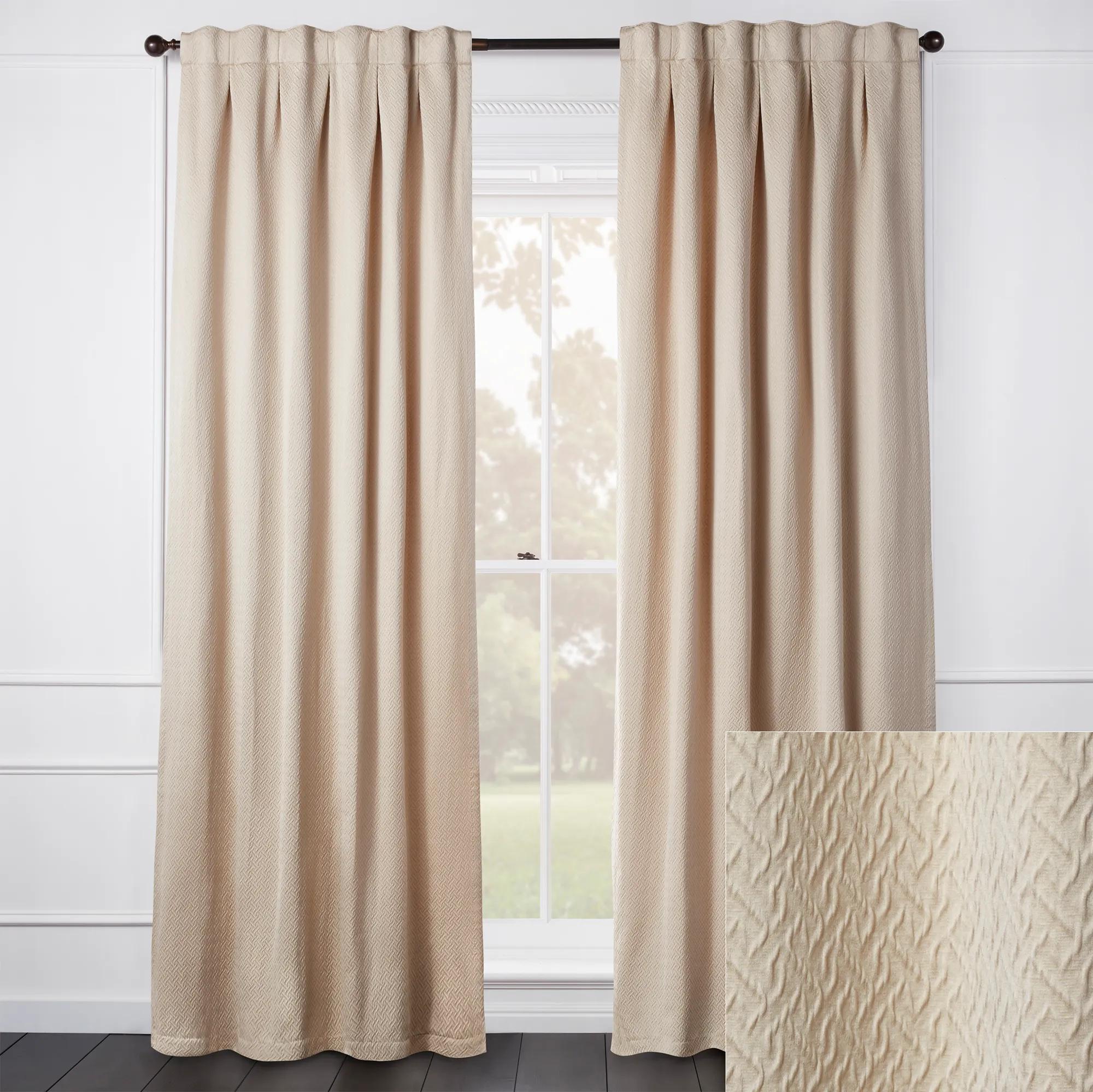 Marlowe Textured Champagne Curtain - Custom
