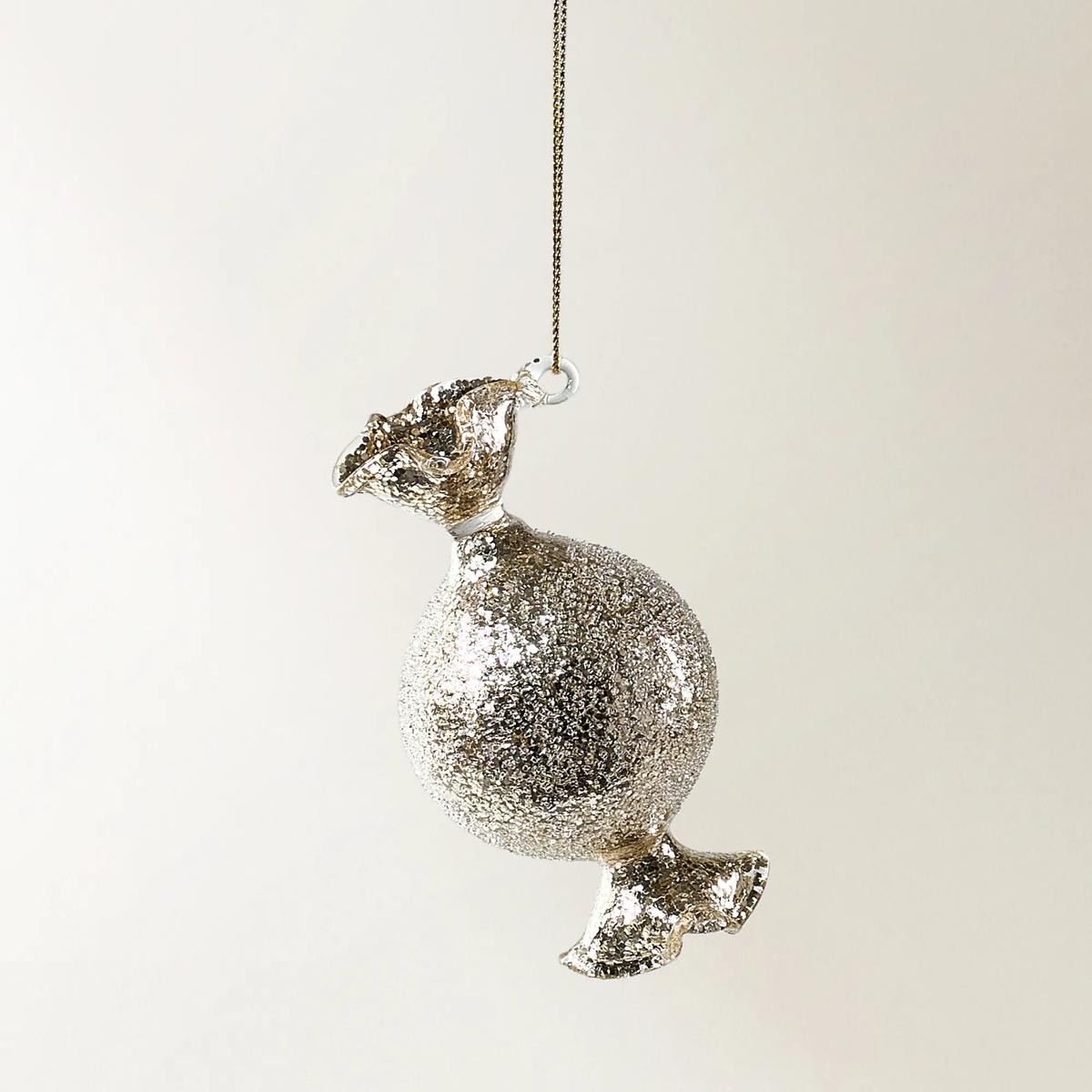 Glitter Glass Candy Ornament - Set of 4