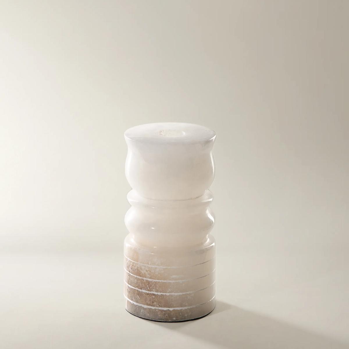 Alabaster Taper Holder