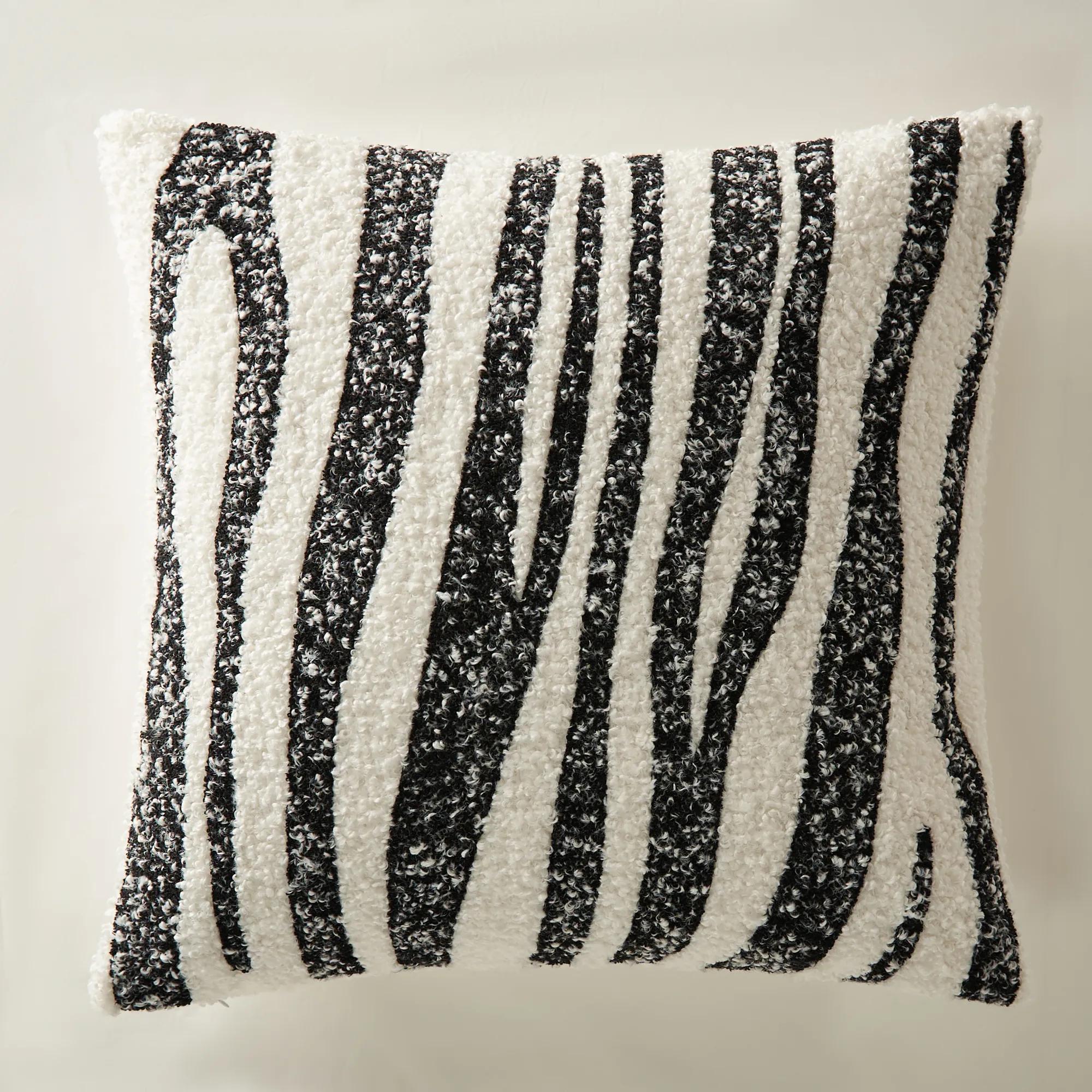 Zebra Boucle Pillow 22"