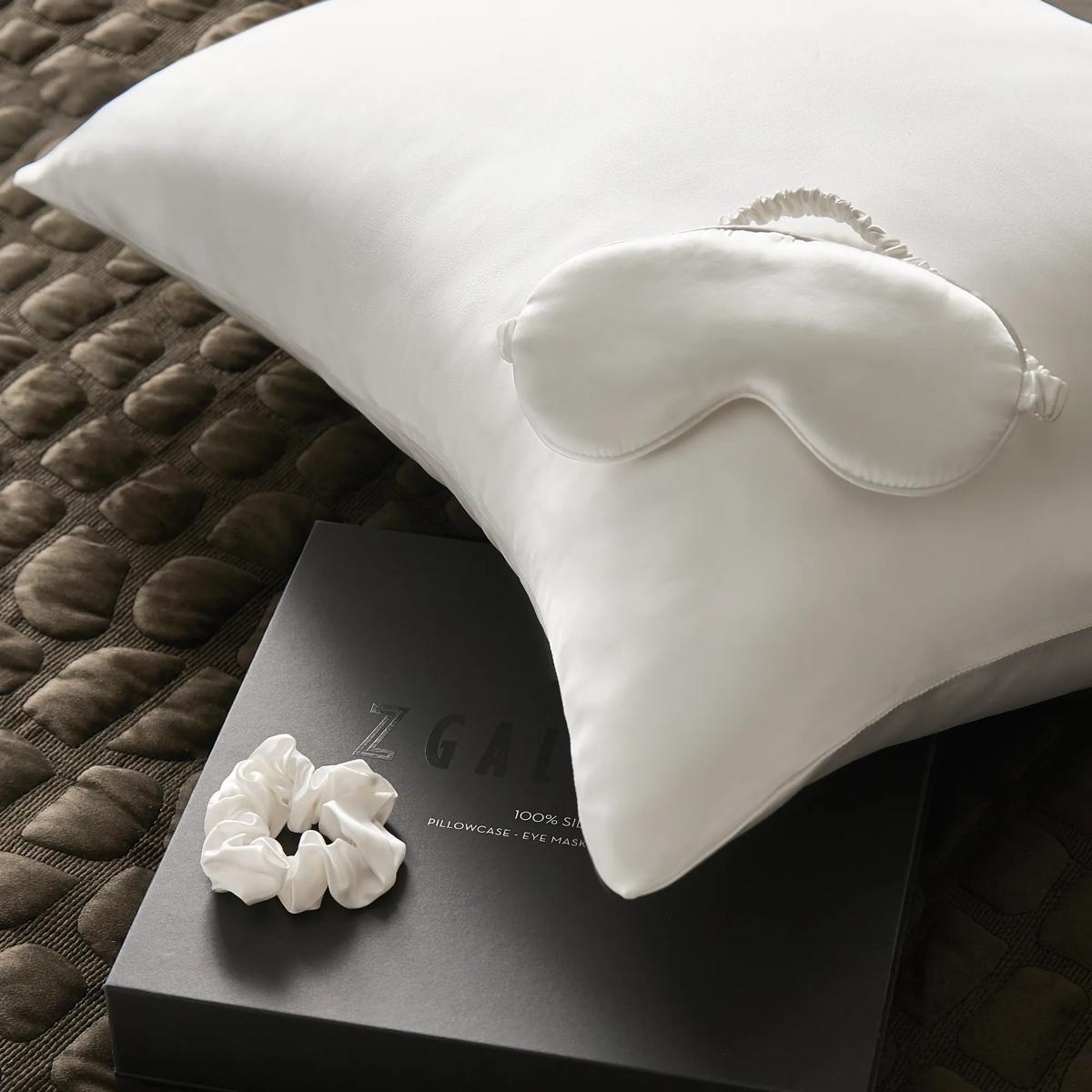 Silk Pillow Case & Mask Set Ivory