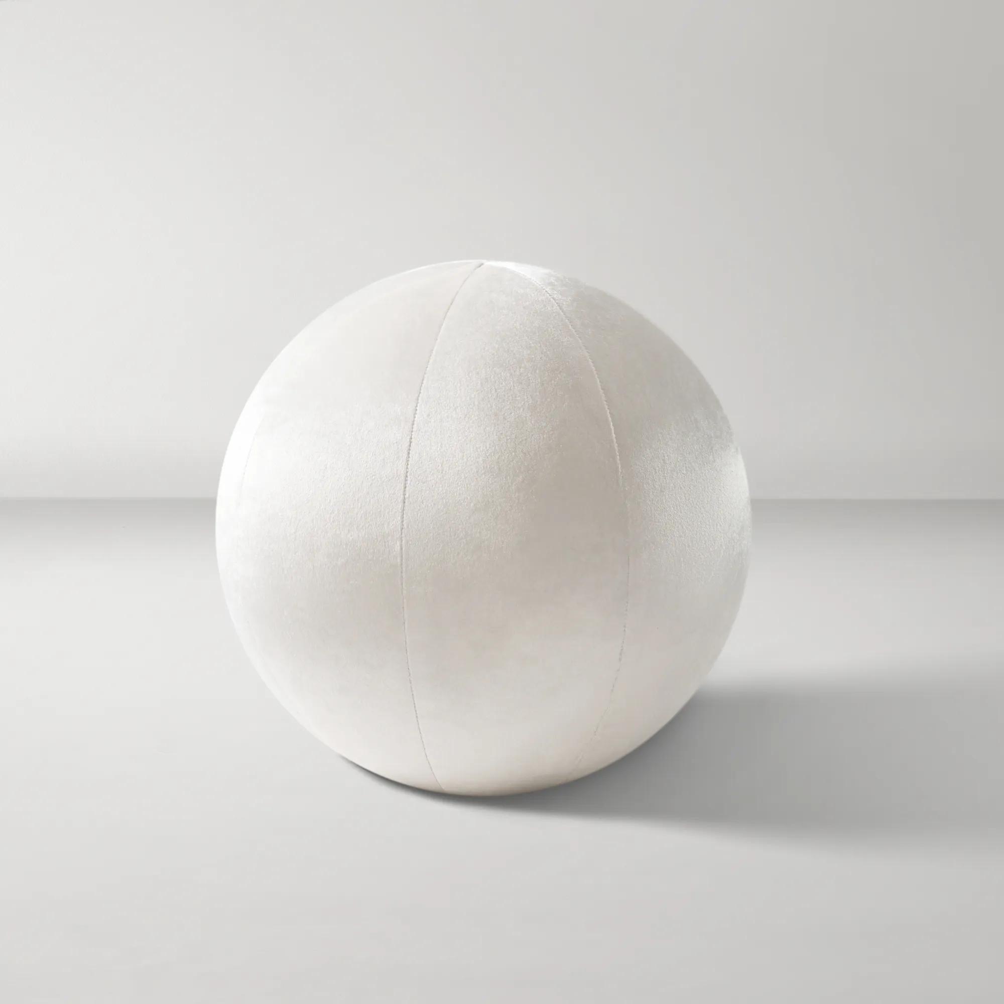 Velvet Ball Pillow 12" - Ivory