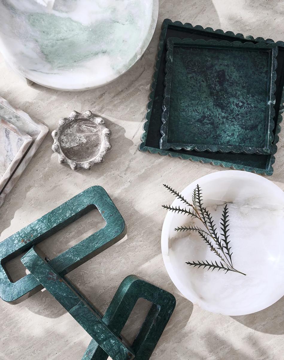 Scallop Tray - Emerald Marble
