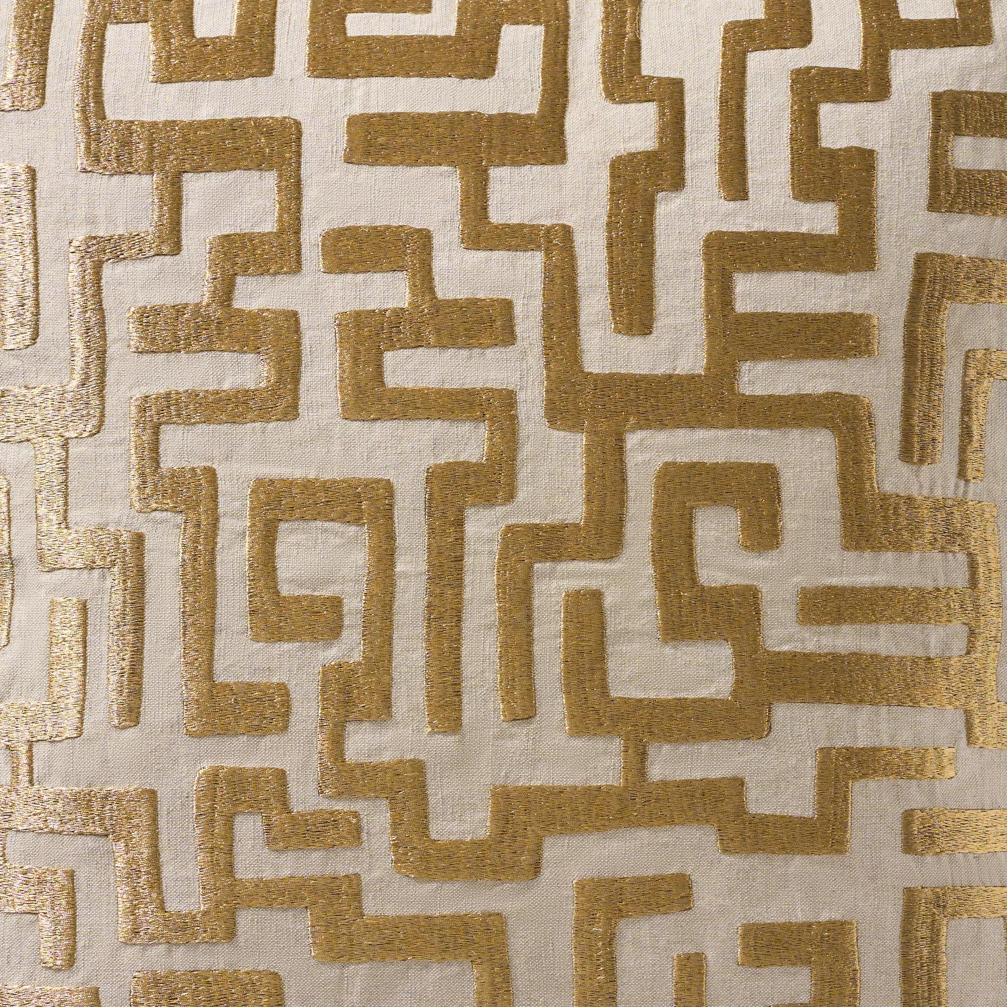 Mod Maze Pillow 22" - Gold
