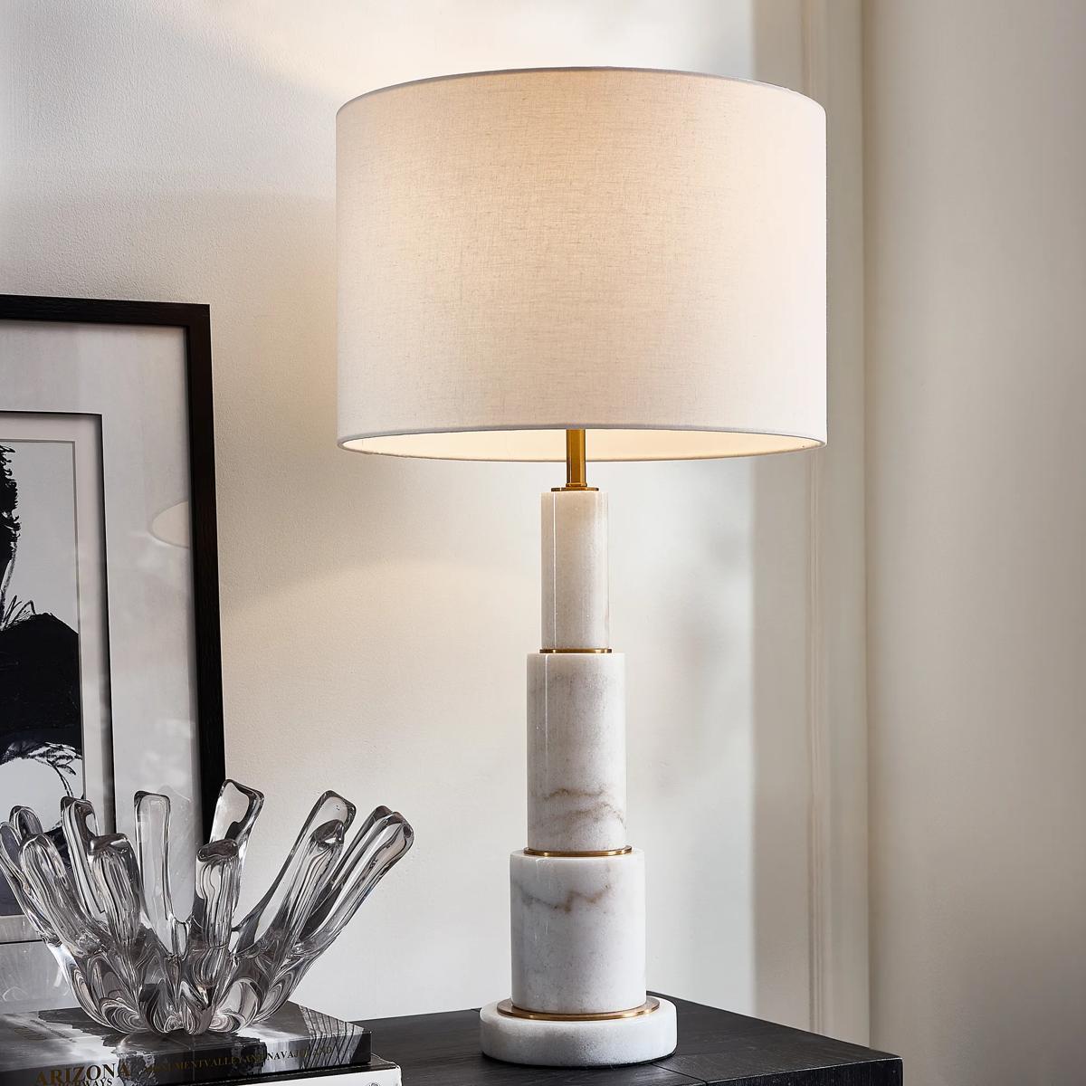 Adair Marble Table Lamp - White