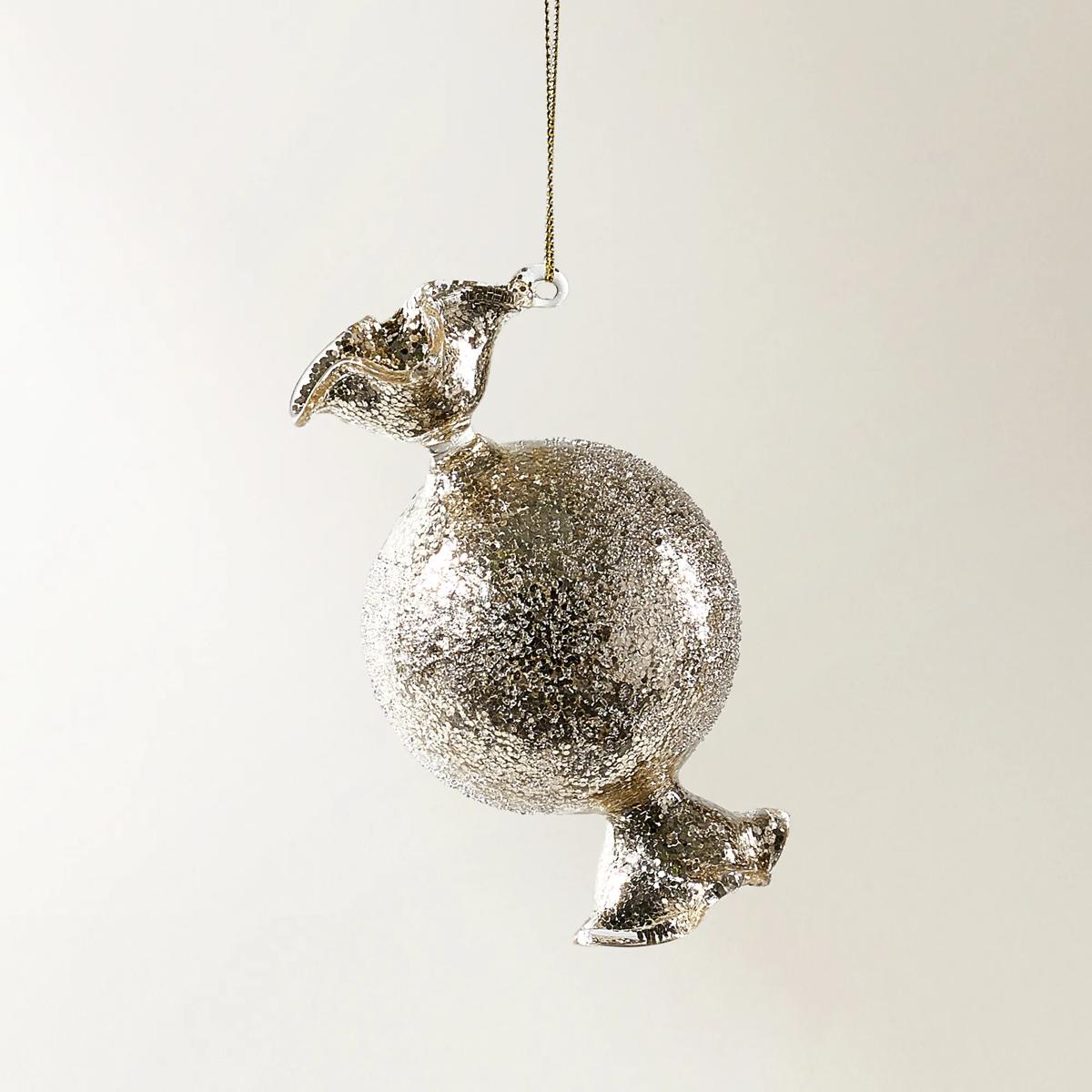 Glitter Glass Candy Ornament - Set of 4