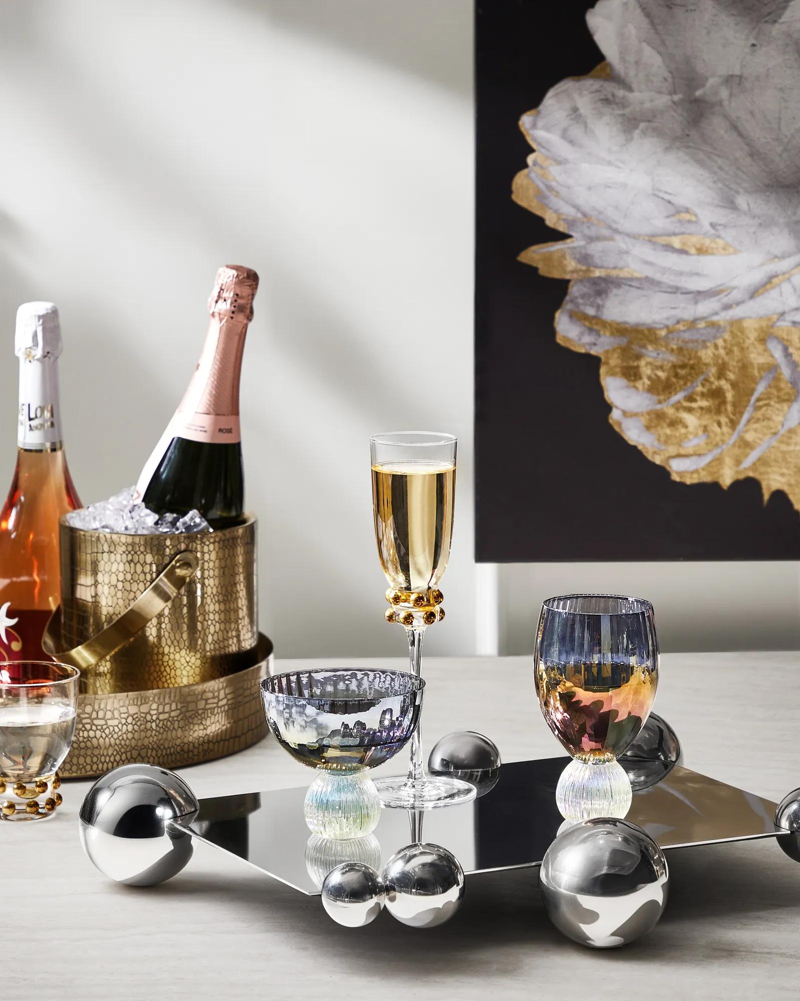 Chrome Bubble Serving Tray