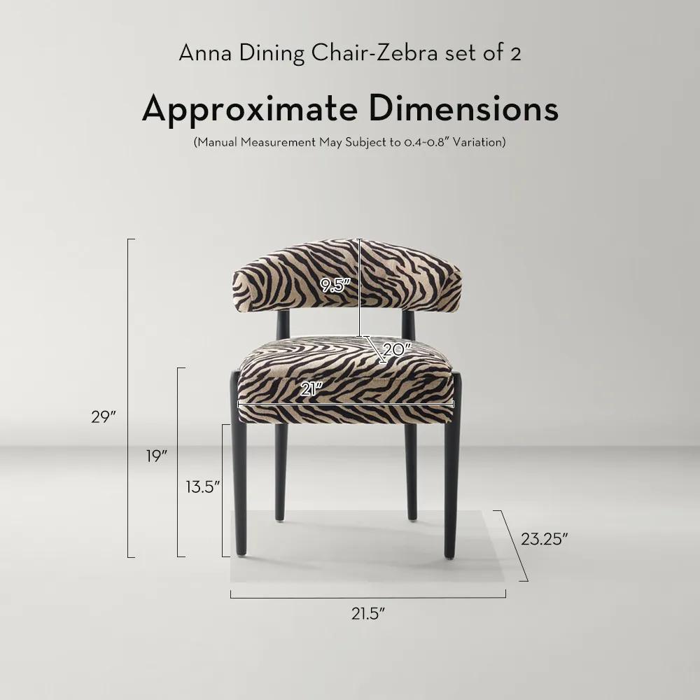 Anna Dining Chair - Zebra - Set of 2